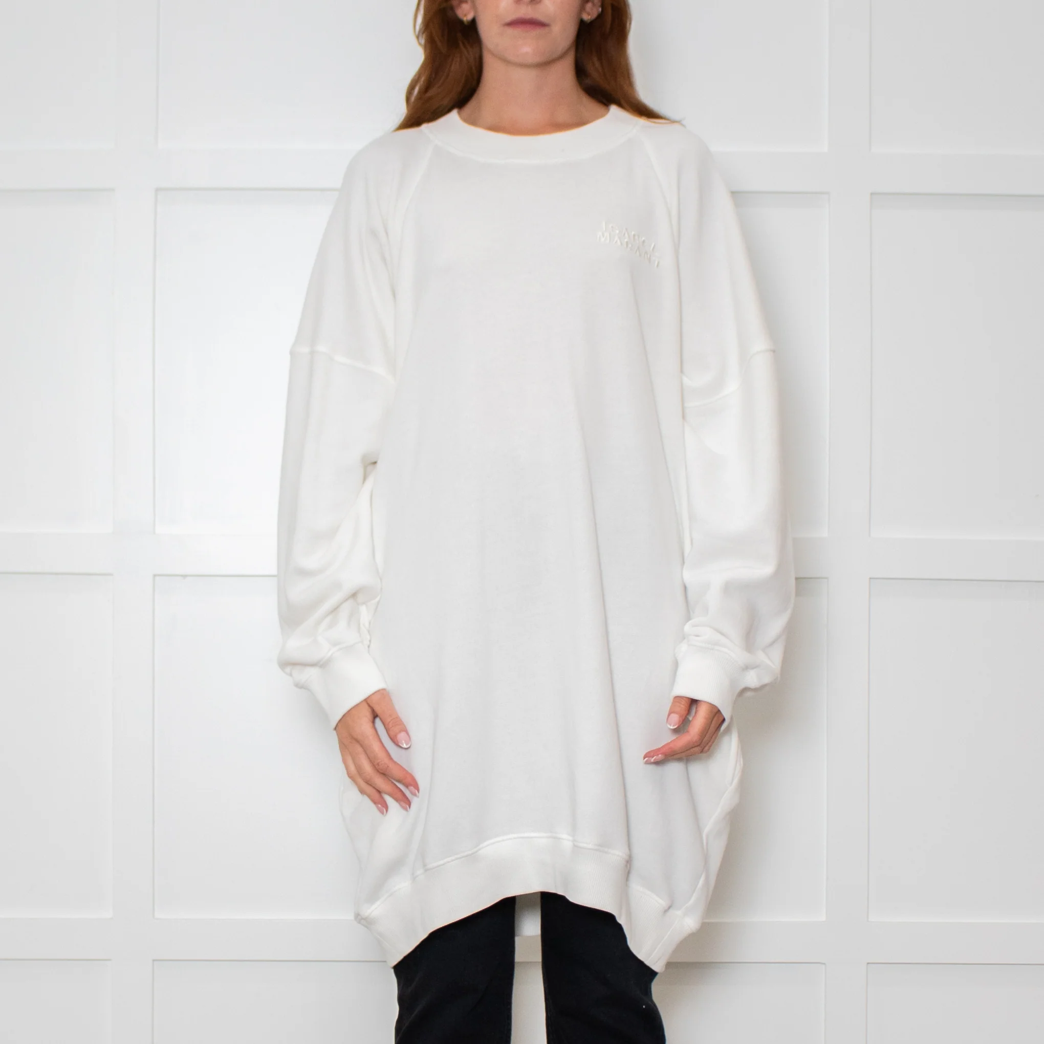 Isabel Marant Tenery Off White Oversized Sweatshirt Dress - Image 2
