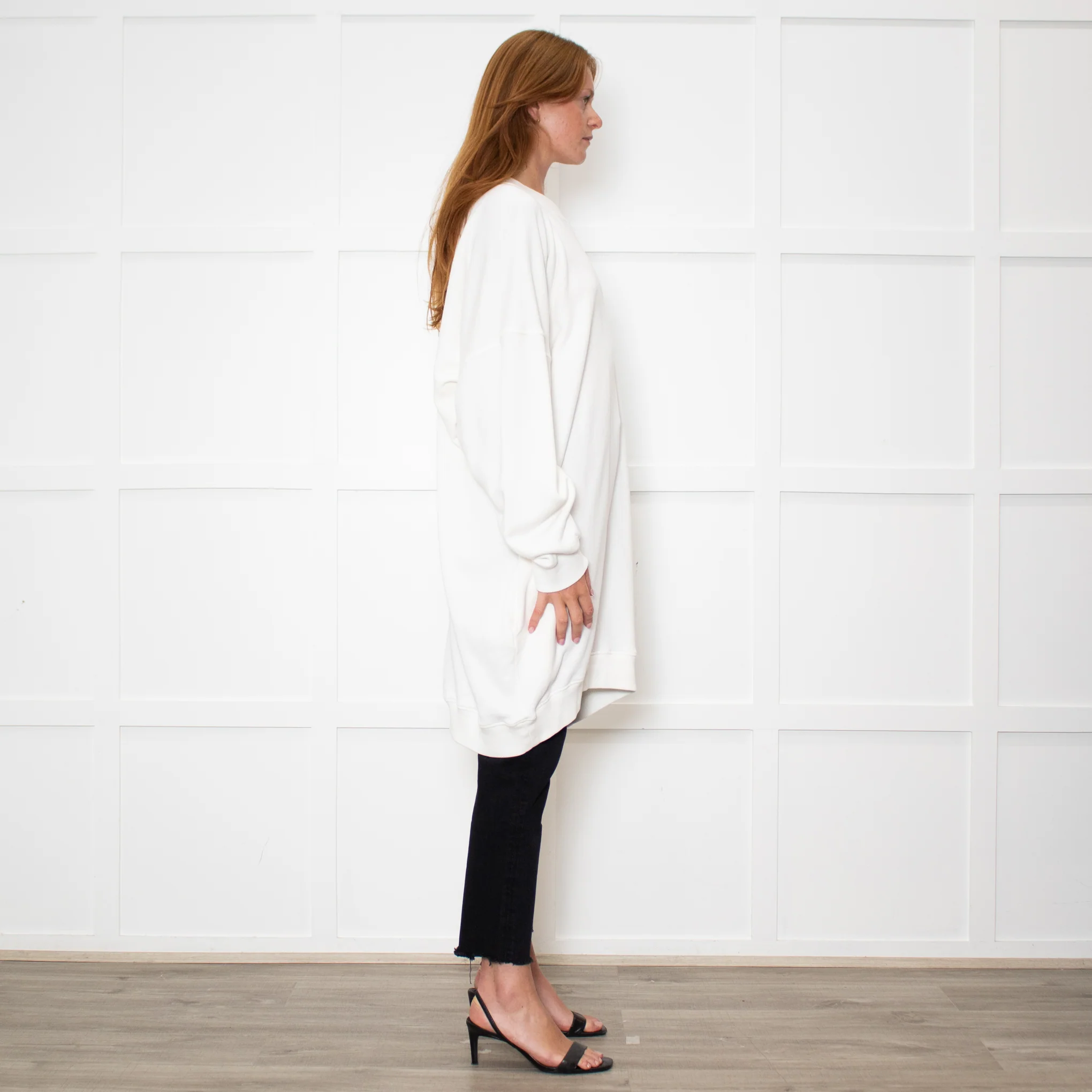 Isabel Marant Tenery Off White Oversized Sweatshirt Dress - Image 6