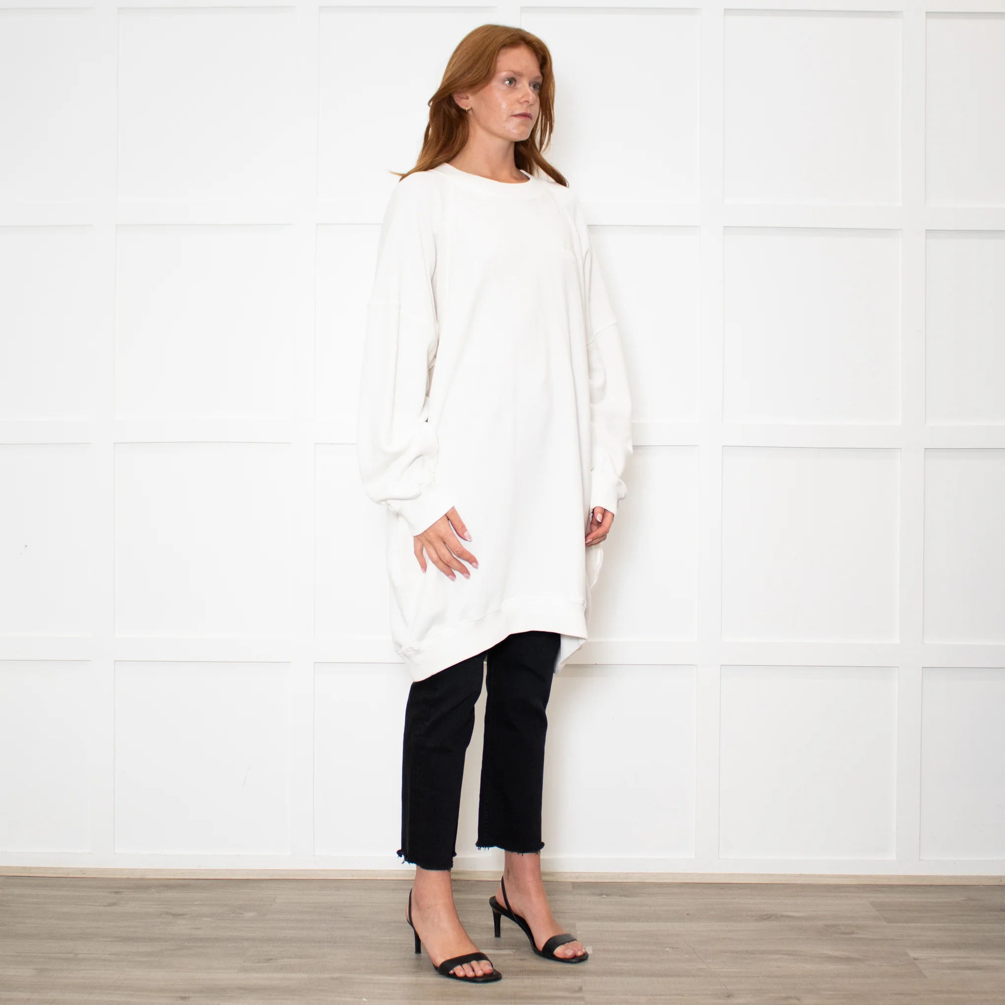 Isabel Marant Tenery Off White Oversized Sweatshirt Dress - Image 7