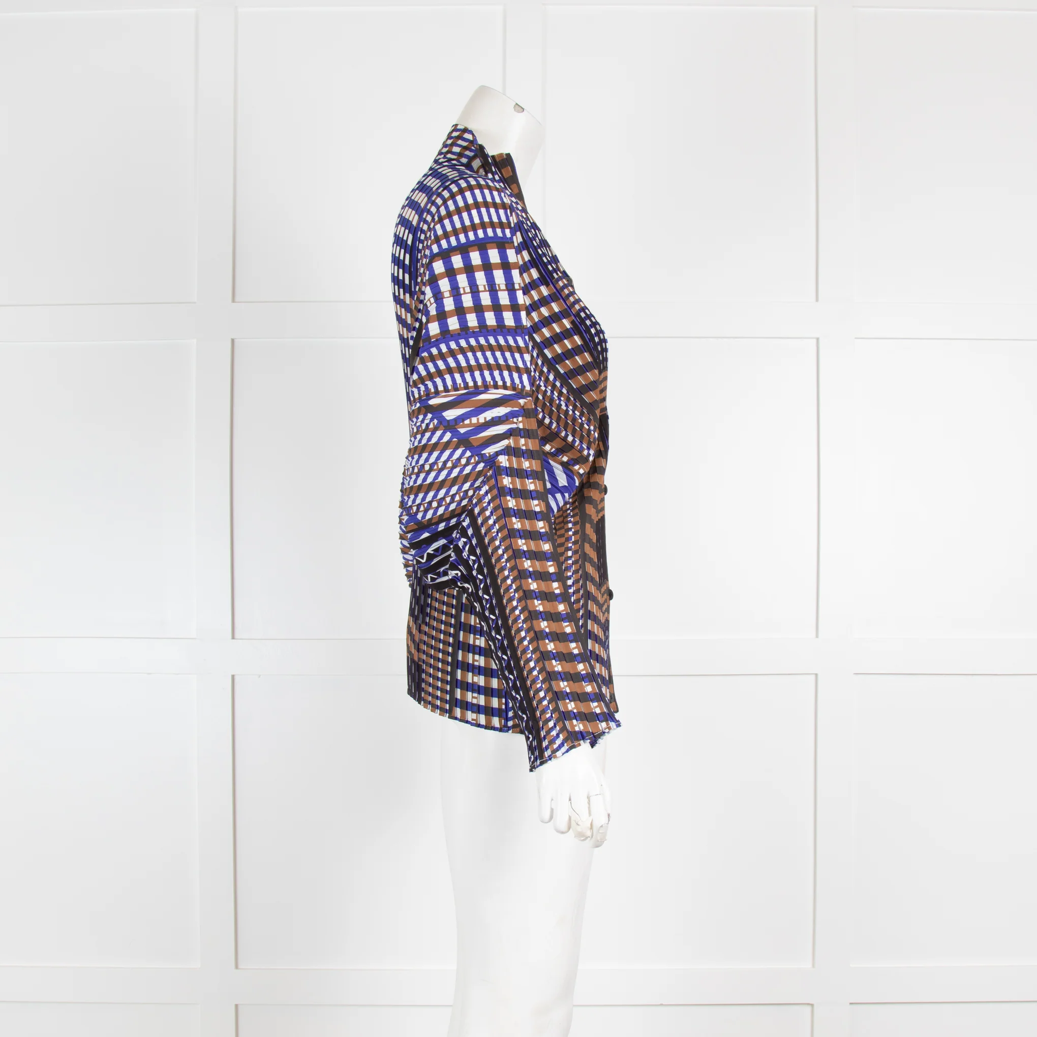 Issey Miyake Blue Pleated Blouse - Image 2
