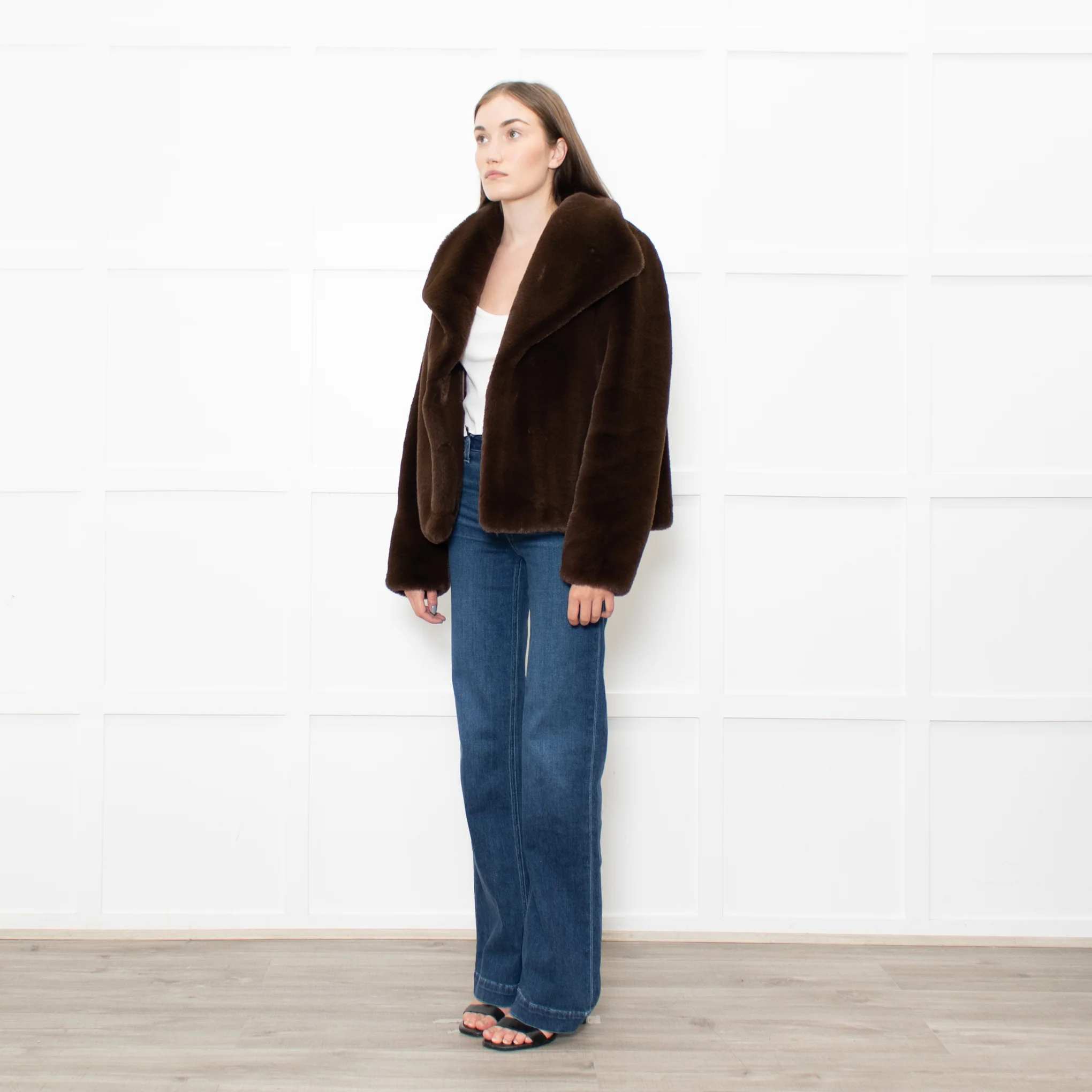 Issy London Brown Faux Fur Jacket - Image 3
