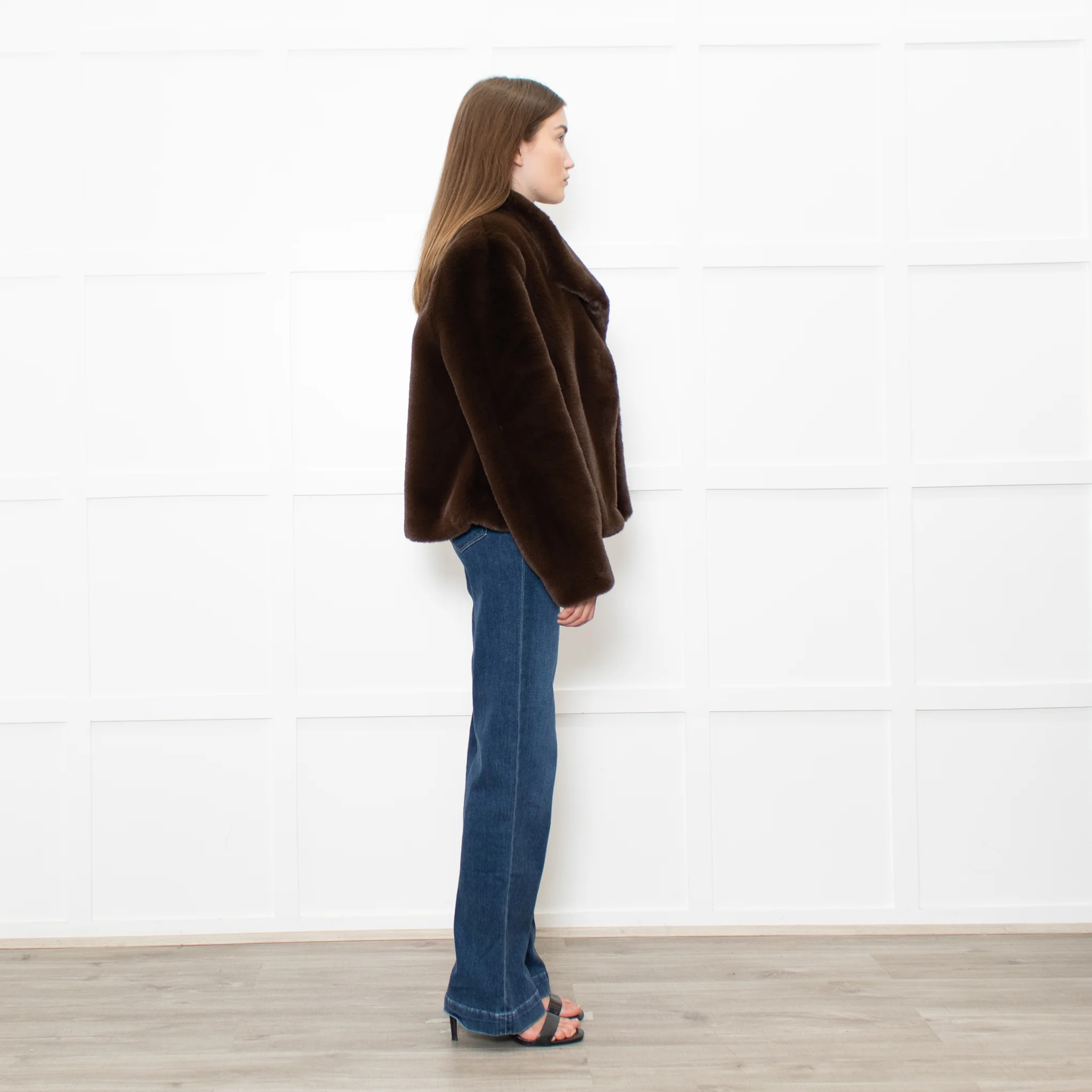 Issy London Brown Faux Fur Jacket - Image 6