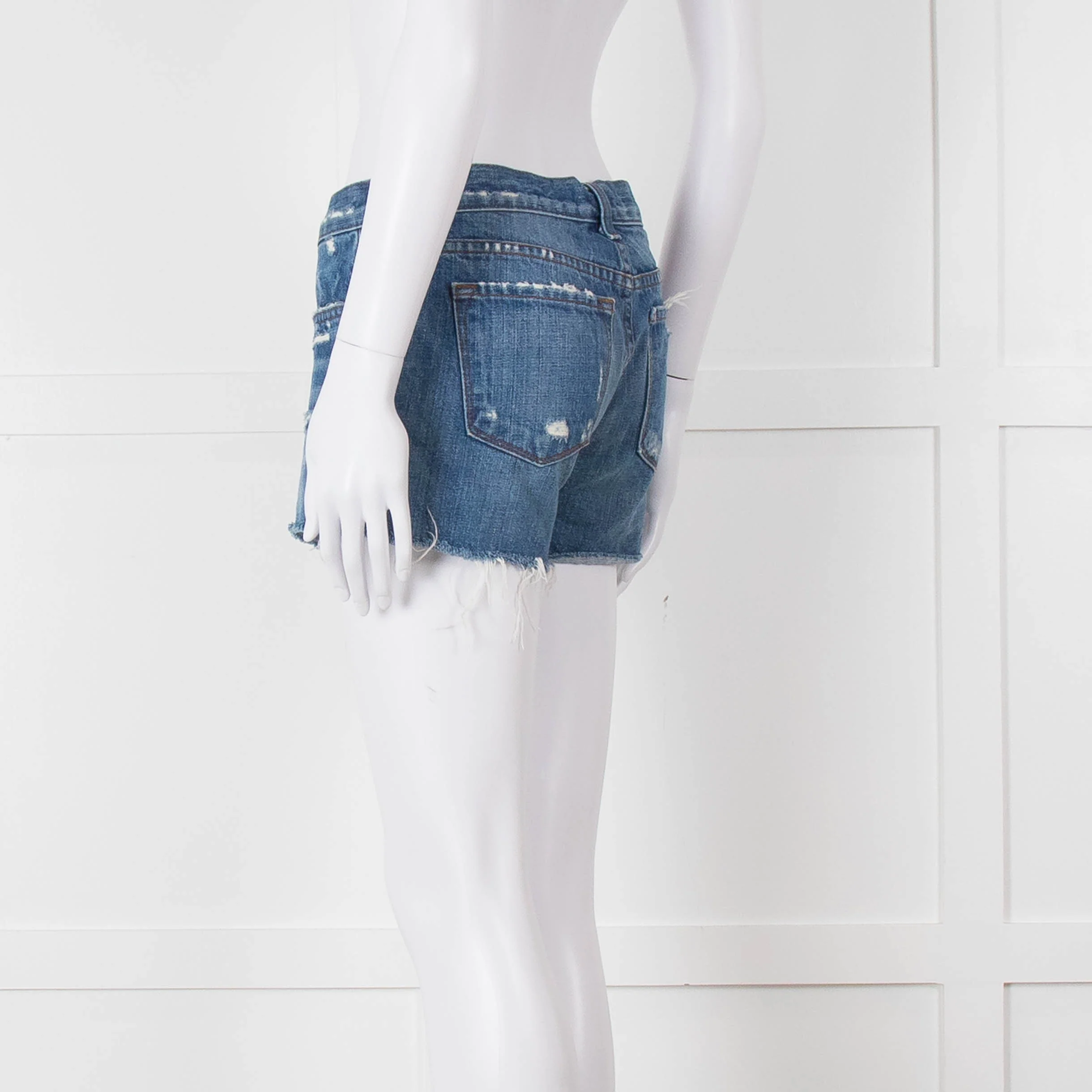 J Brand Blue Denim Raw Edges Shorts - Image 6