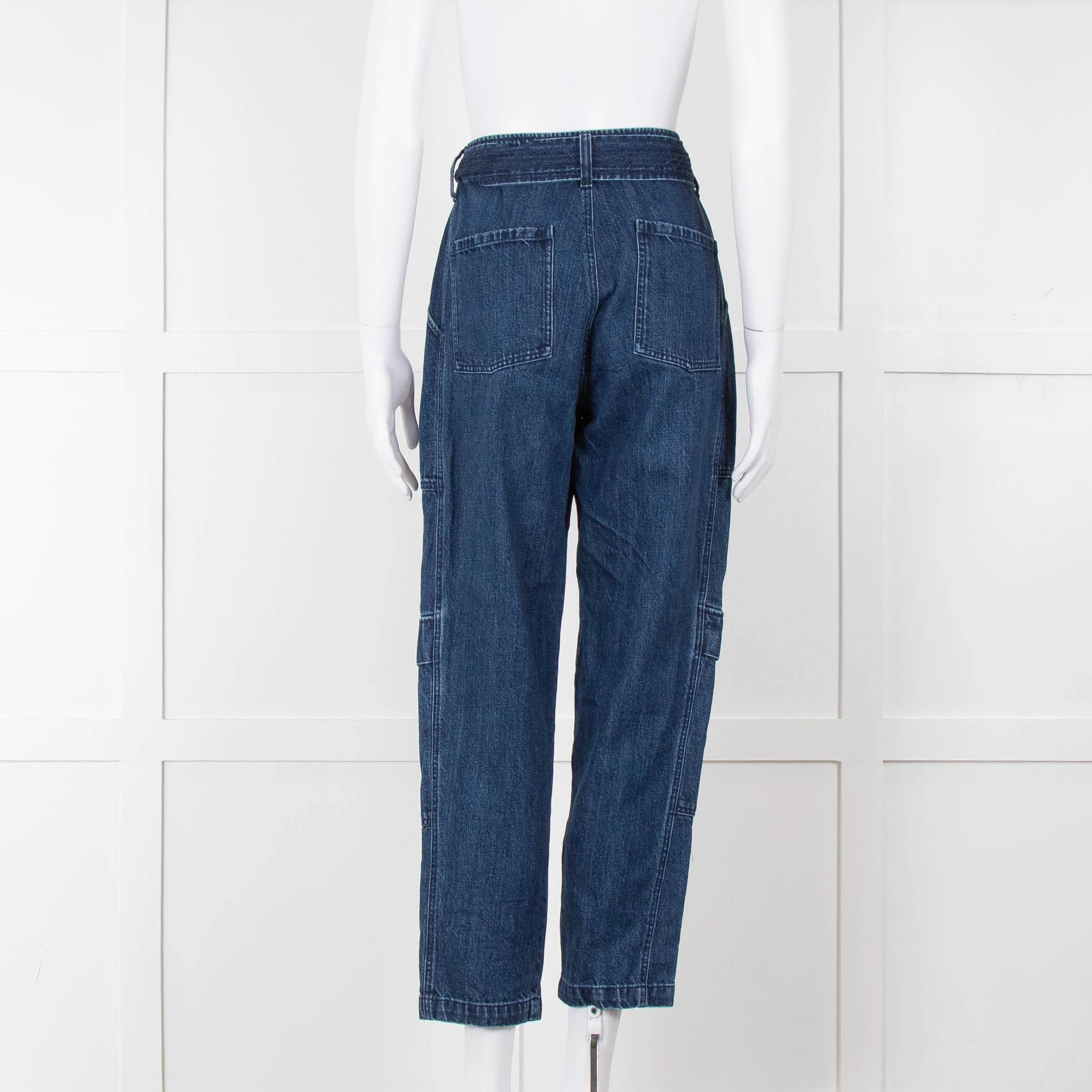 J Brand Blue High Waisted Belted Jeans - Image 5