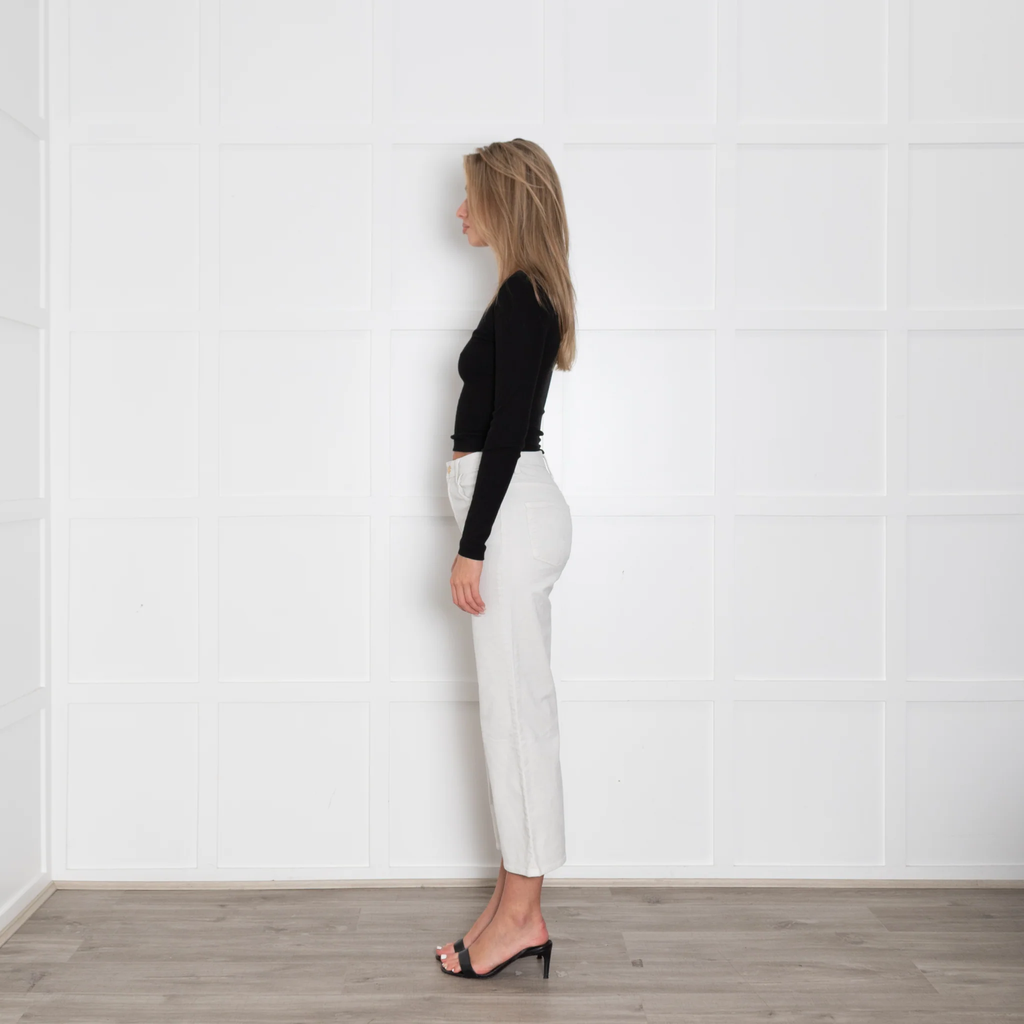 J Brand Off White Corduroy Straight Leg Trousers - Image 4