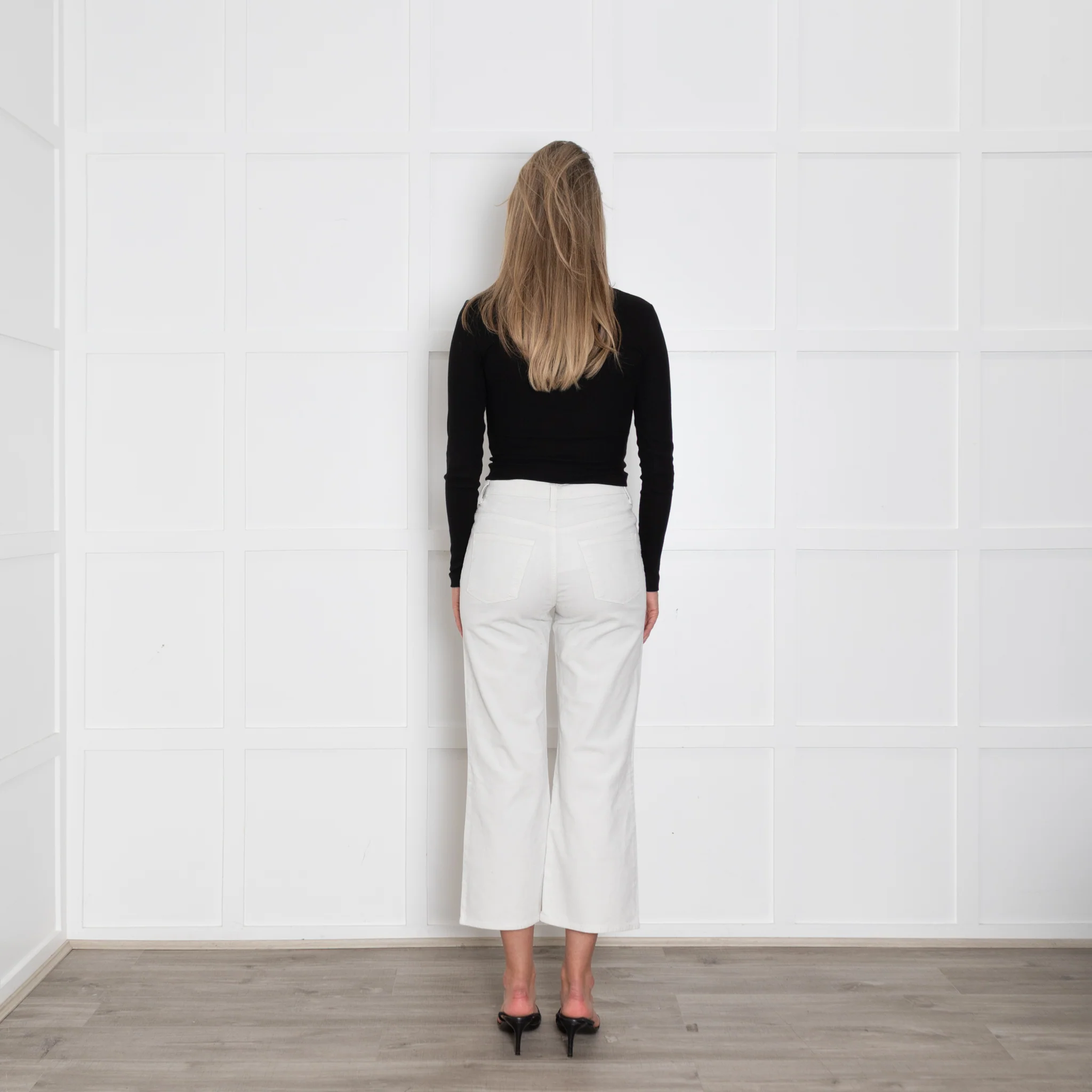 J Brand Off White Corduroy Straight Leg Trousers - Image 5