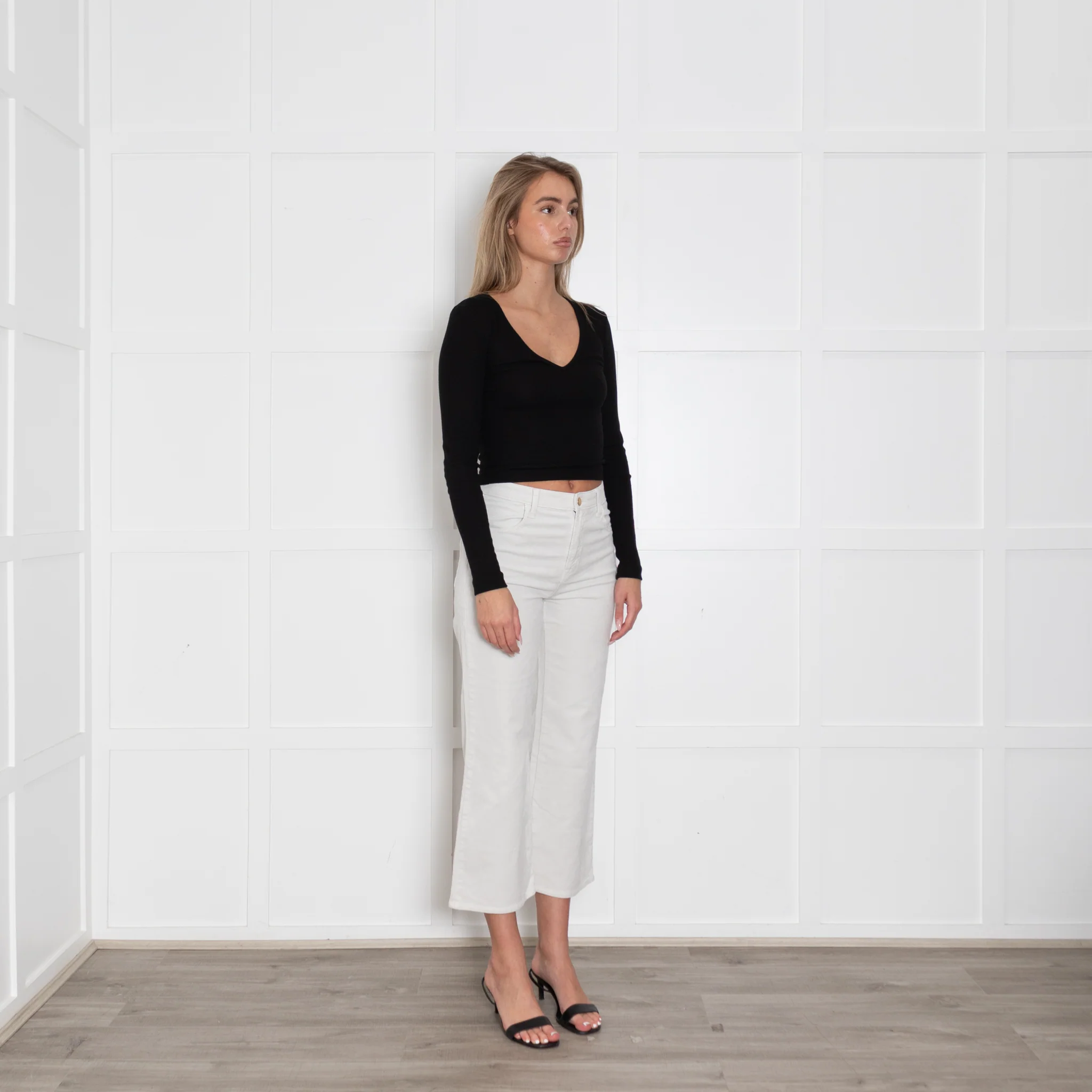 J Brand Off White Corduroy Straight Leg Trousers - Image 7