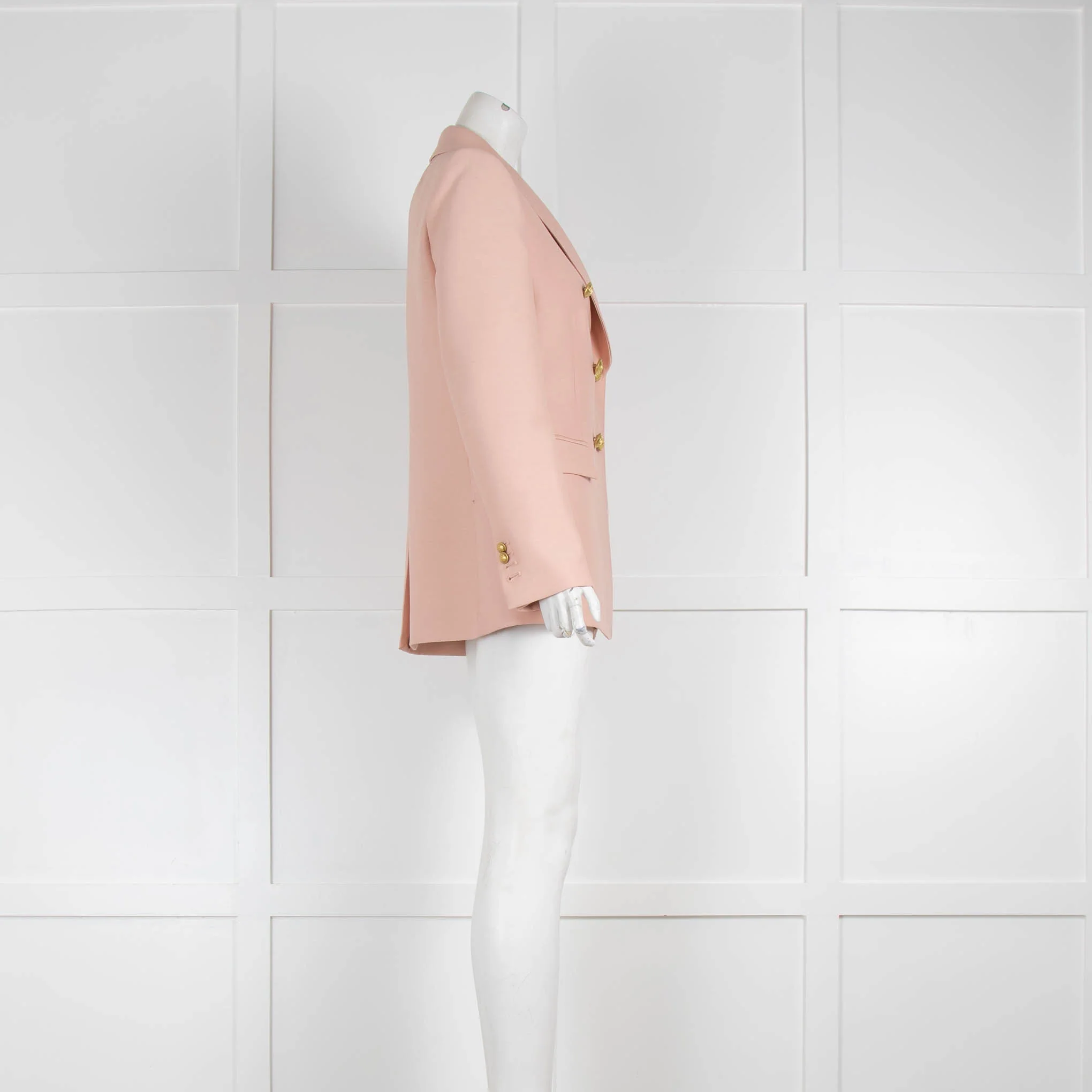 J Crew Pink Wool Silk Blazer with Gold Buttons - Image 2