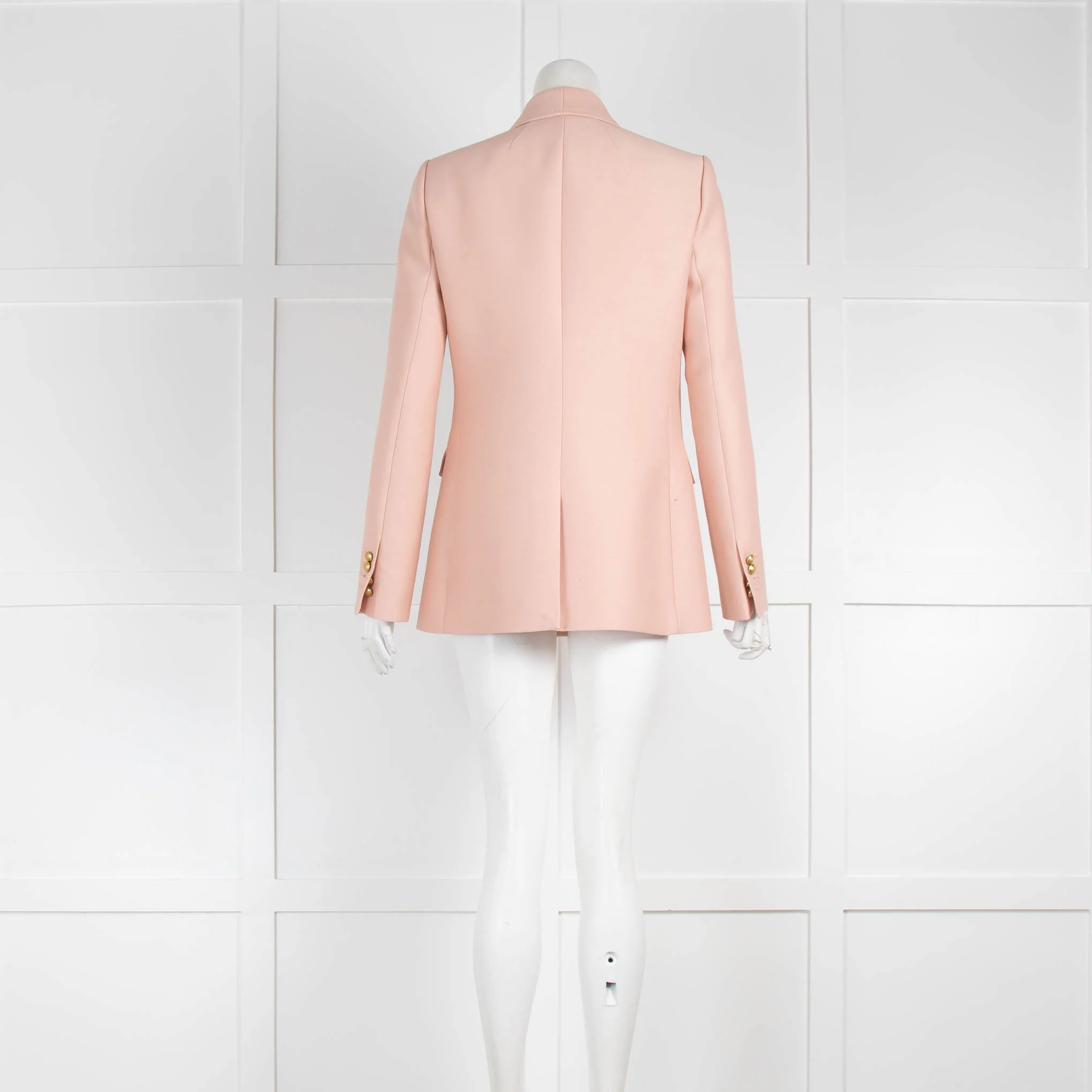 J Crew Pink Wool Silk Blazer with Gold Buttons - Image 3