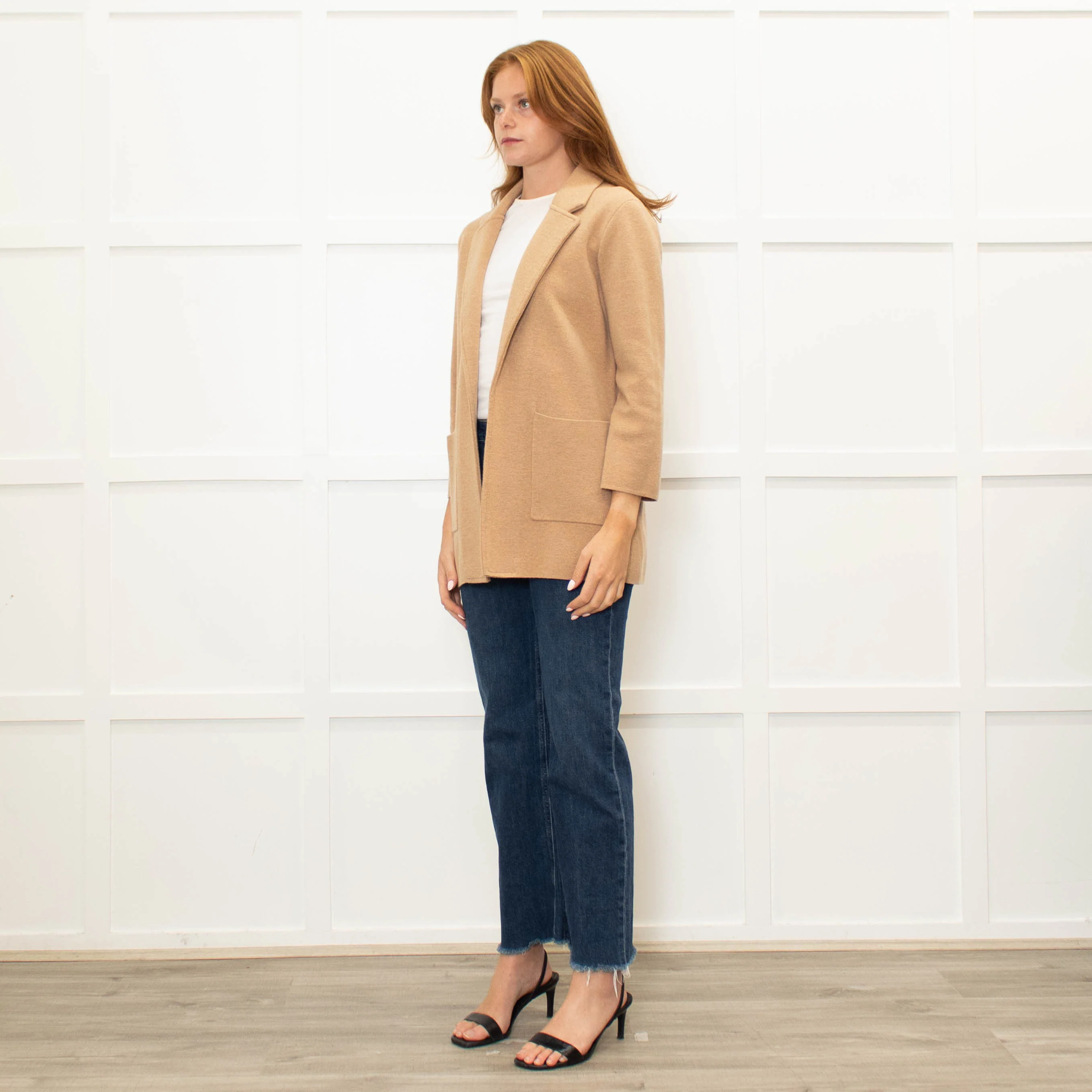 J Crew Sand Open Front Knit Blazer - Image 3