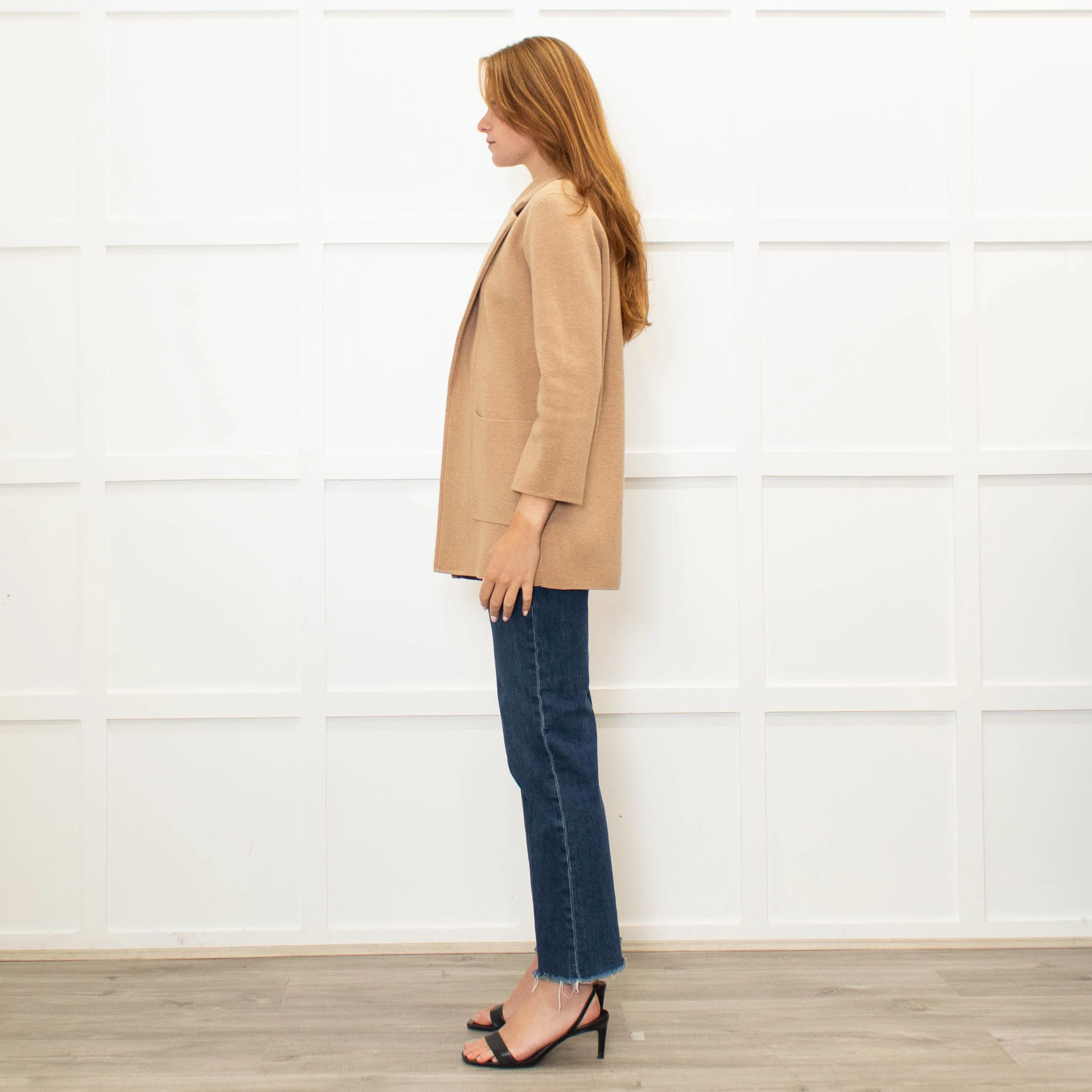 J Crew Sand Open Front Knit Blazer - Image 4