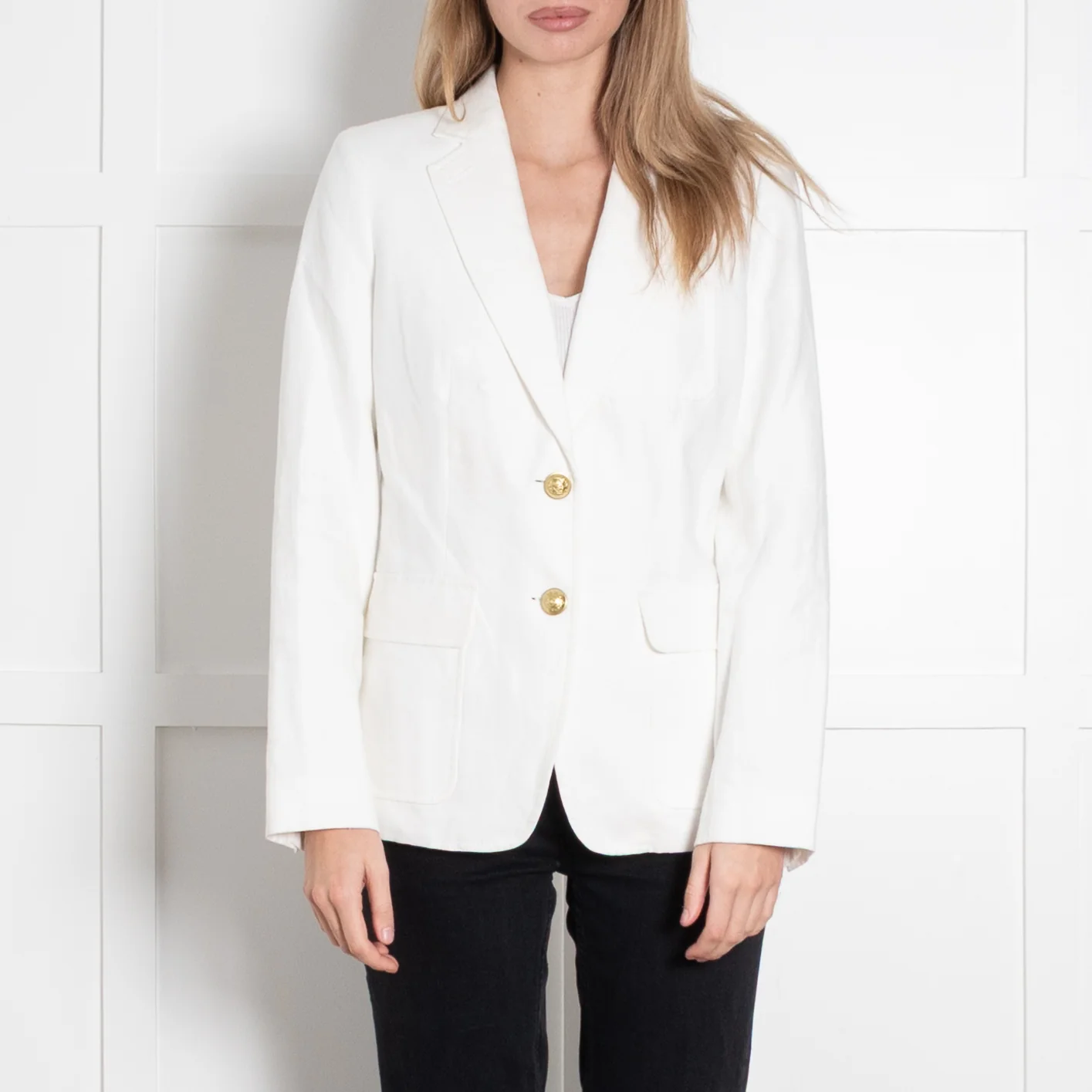 J Crew White Linen Blazer - Image 2