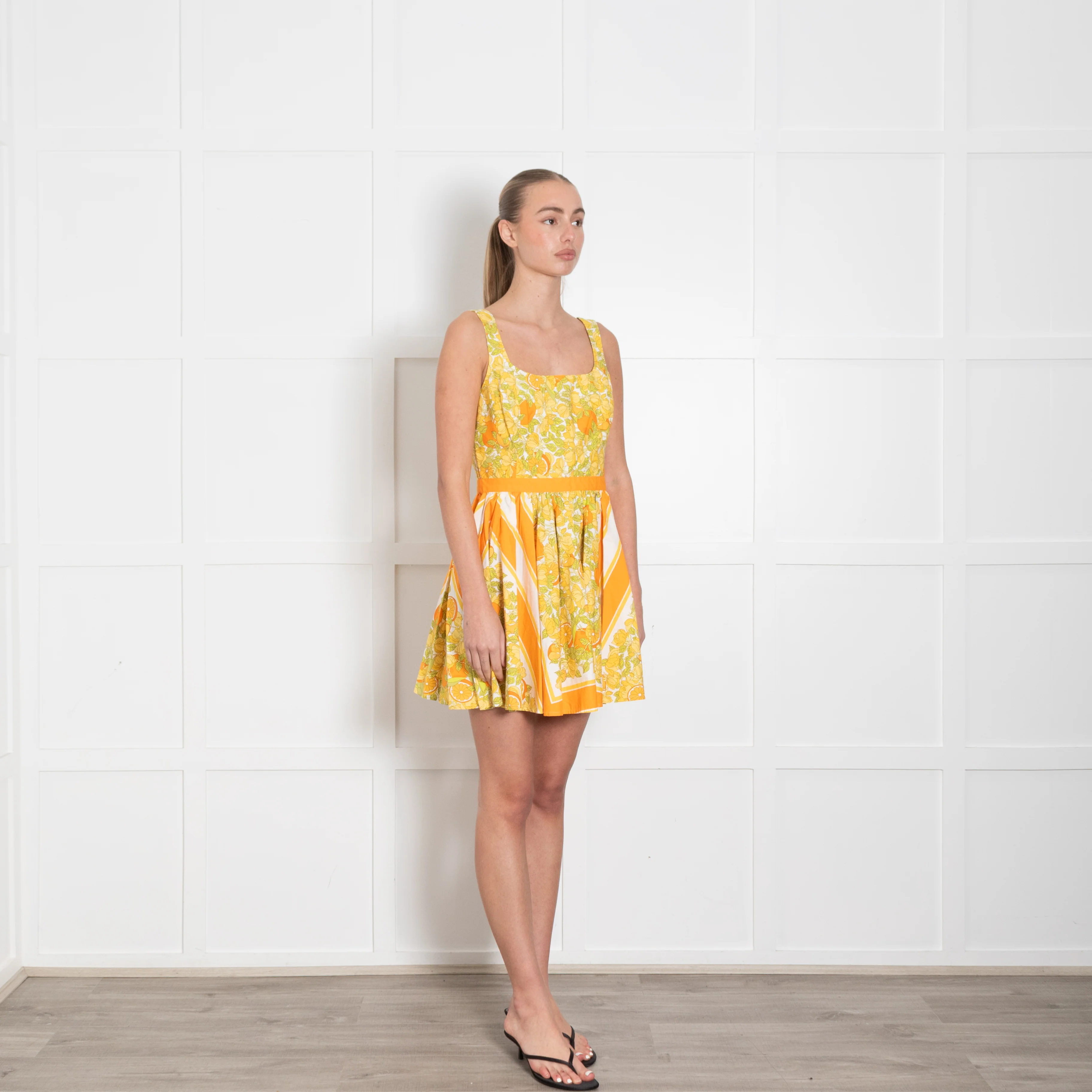 J Crew Yellow Orange Floral Sleeveless Mini Dress - Image 7