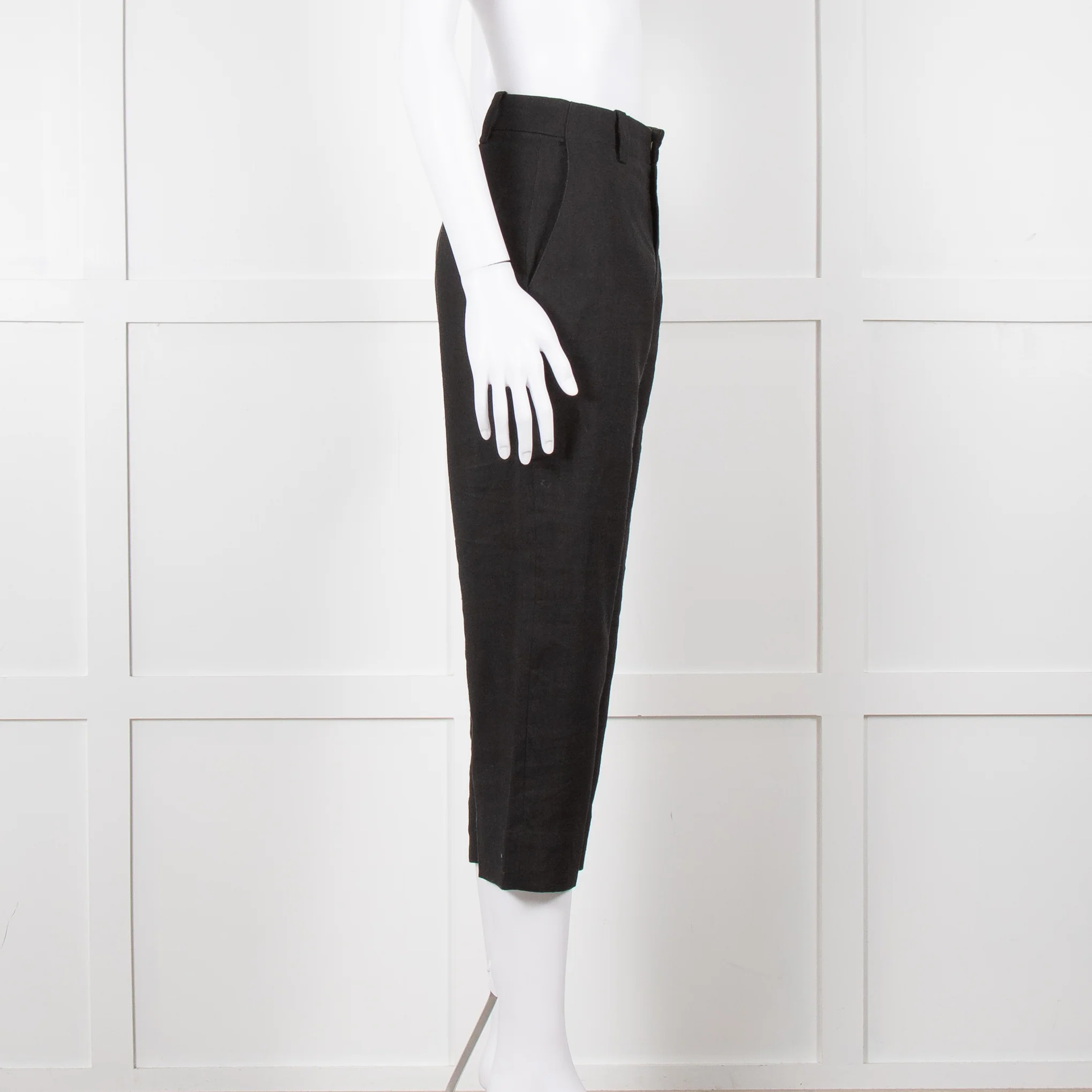 Jacquemus Black Linen High Waist Trousers - Image 3