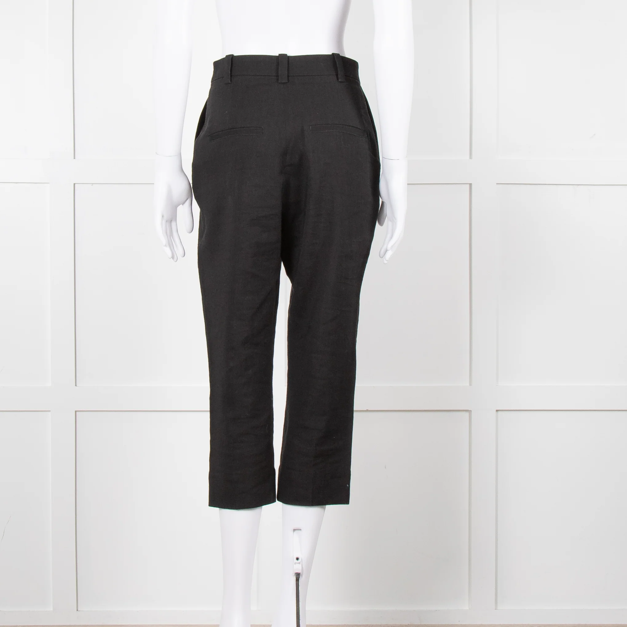 Jacquemus Black Linen High Waist Trousers - Image 5