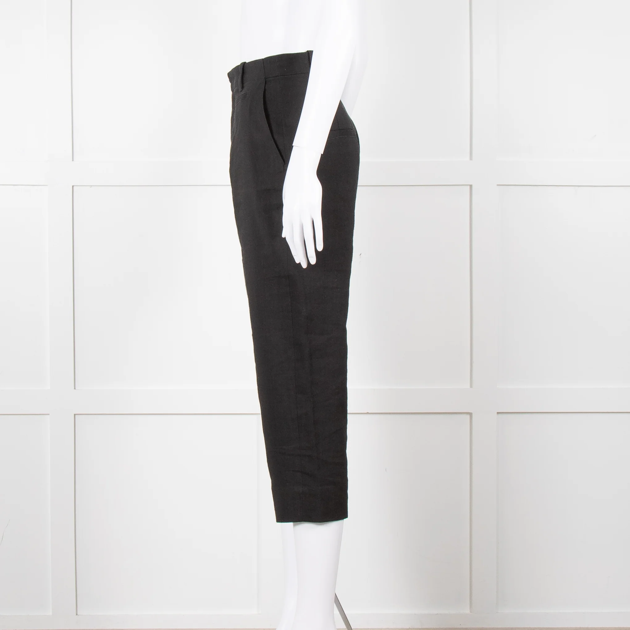 Jacquemus Black Linen High Waist Trousers - Image 7