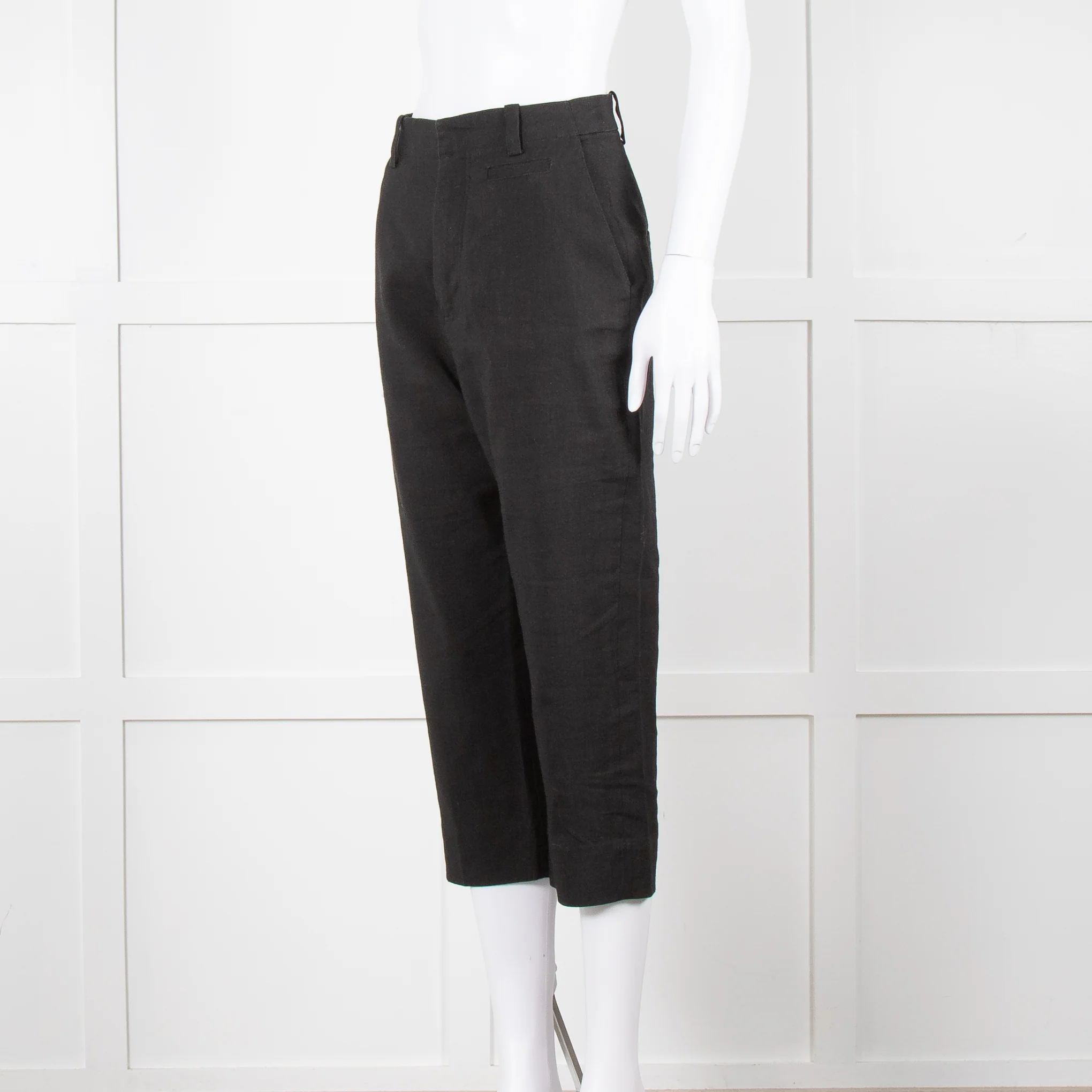 Jacquemus Black Linen High Waist Trousers - Image 8