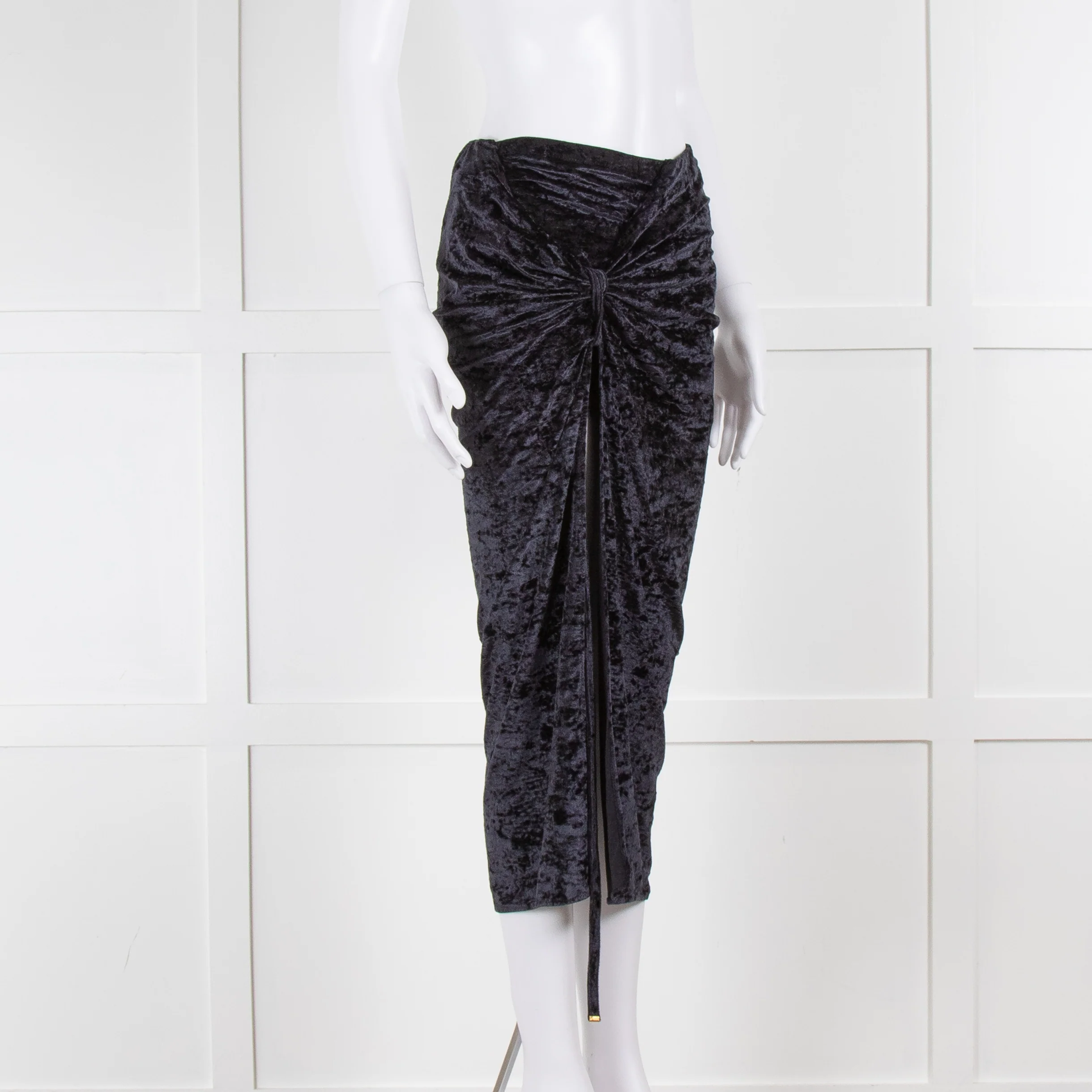 Jacquemus Black Velvet Le Jupe Pareo Croissant Skirt - Image 2