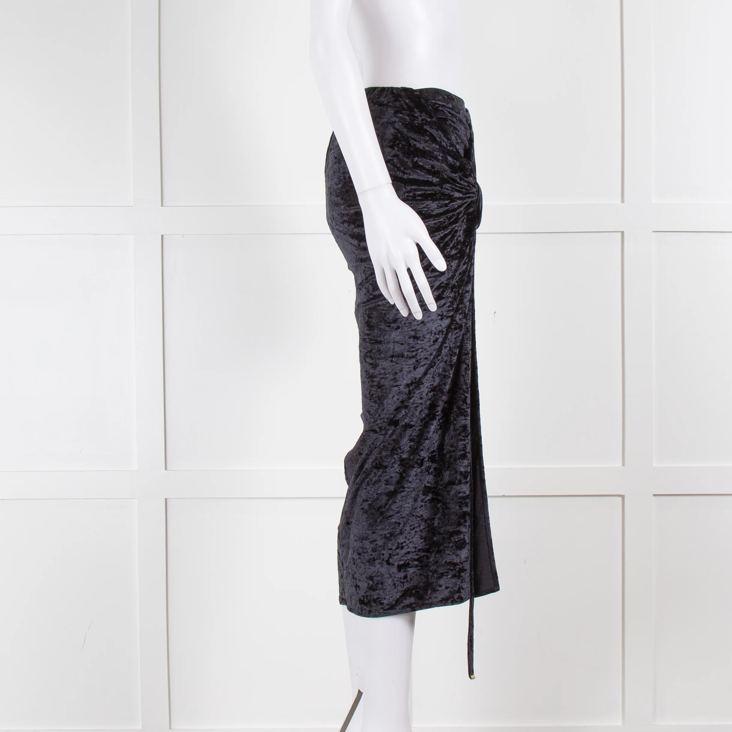 Jacquemus Black Velvet Le Jupe Pareo Croissant Skirt - Image 3