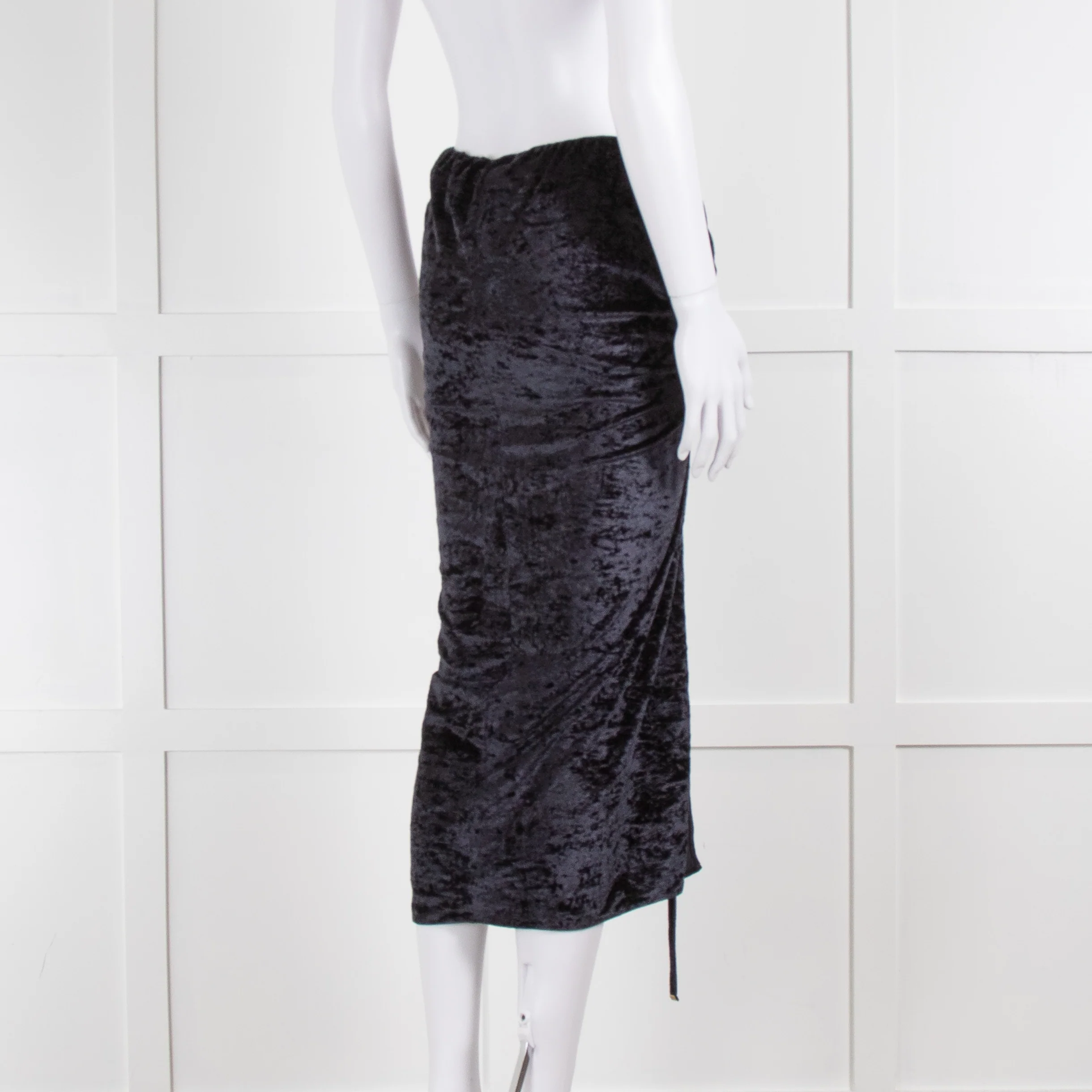 Jacquemus Black Velvet Le Jupe Pareo Croissant Skirt - Image 4