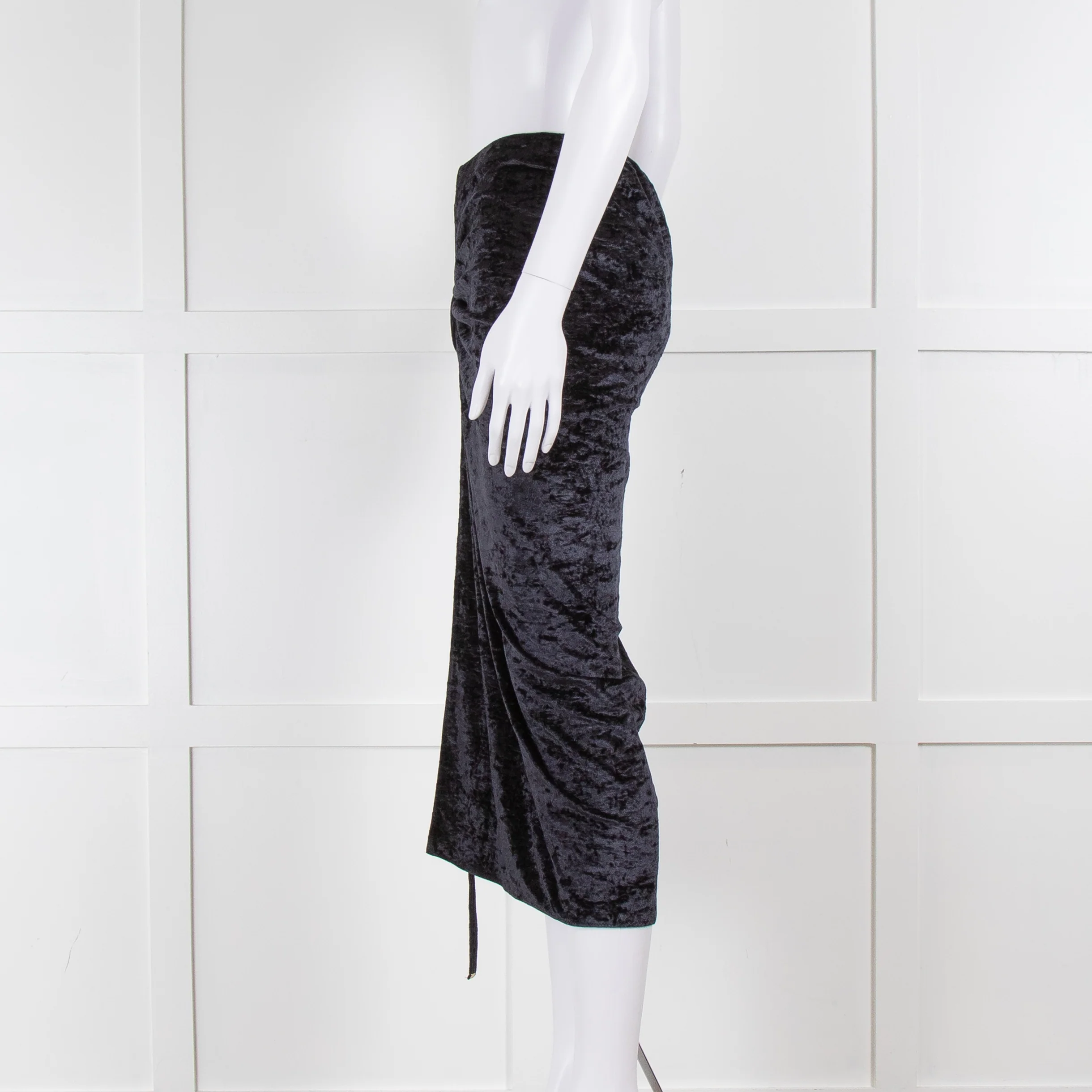 Jacquemus Black Velvet Le Jupe Pareo Croissant Skirt - Image 7