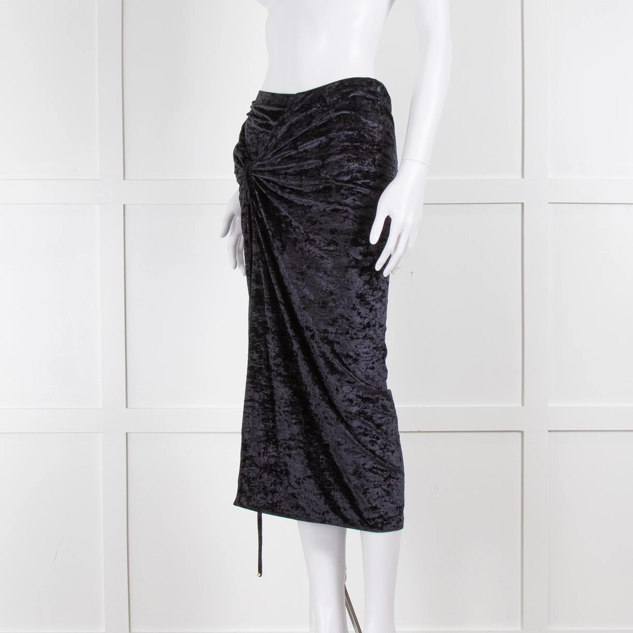 Jacquemus Black Velvet Le Jupe Pareo Croissant Skirt - Image 8