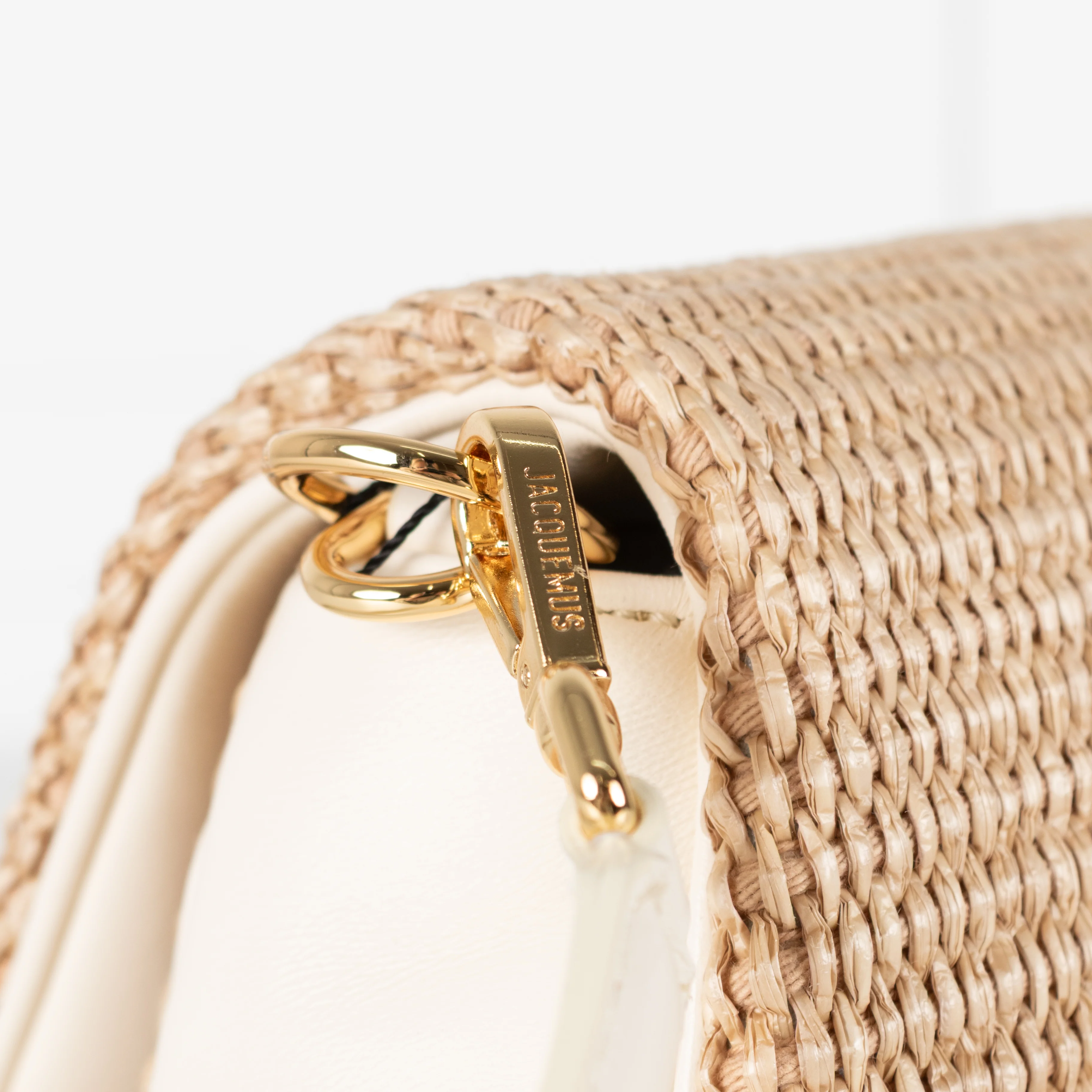 Jacquemus Le Bambimou Woven Raffia Shoulder Bag With White Leather Piping - Image 16