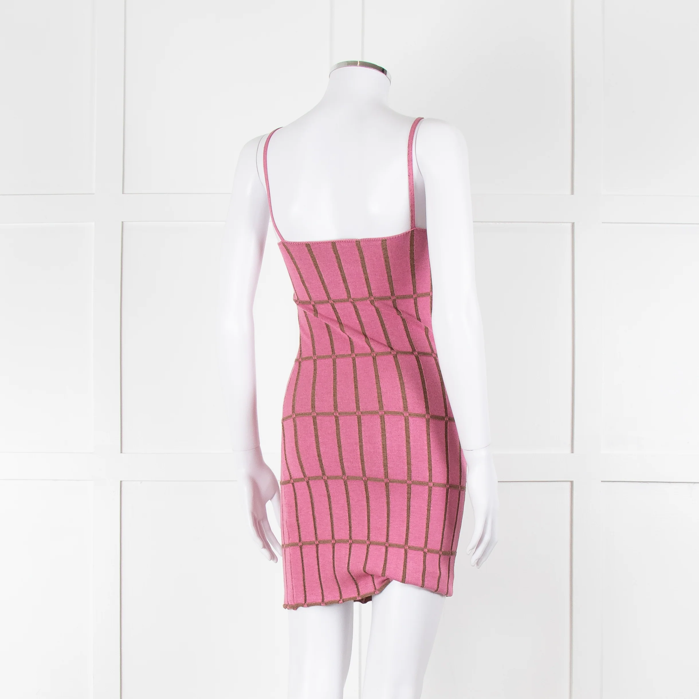 Jacquemus Pink Knit Strappy Dress - Image 4