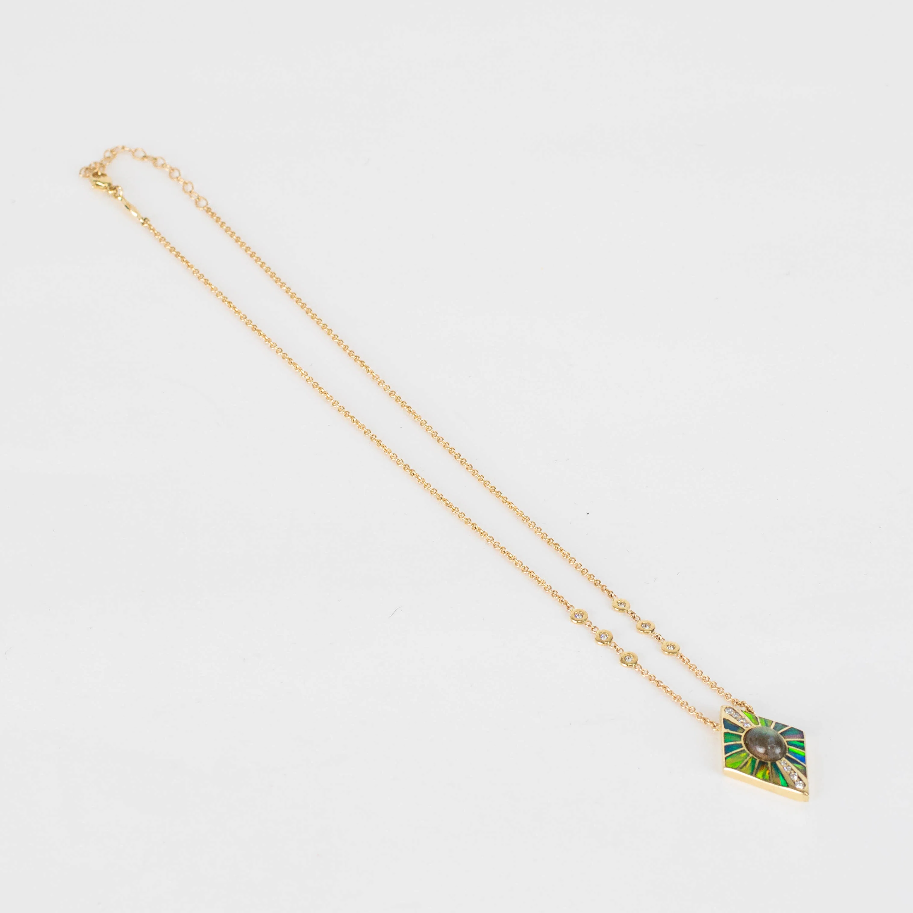Jacquie Aiche Opal, Diamond and 14kt Gold Necklace - Image 4