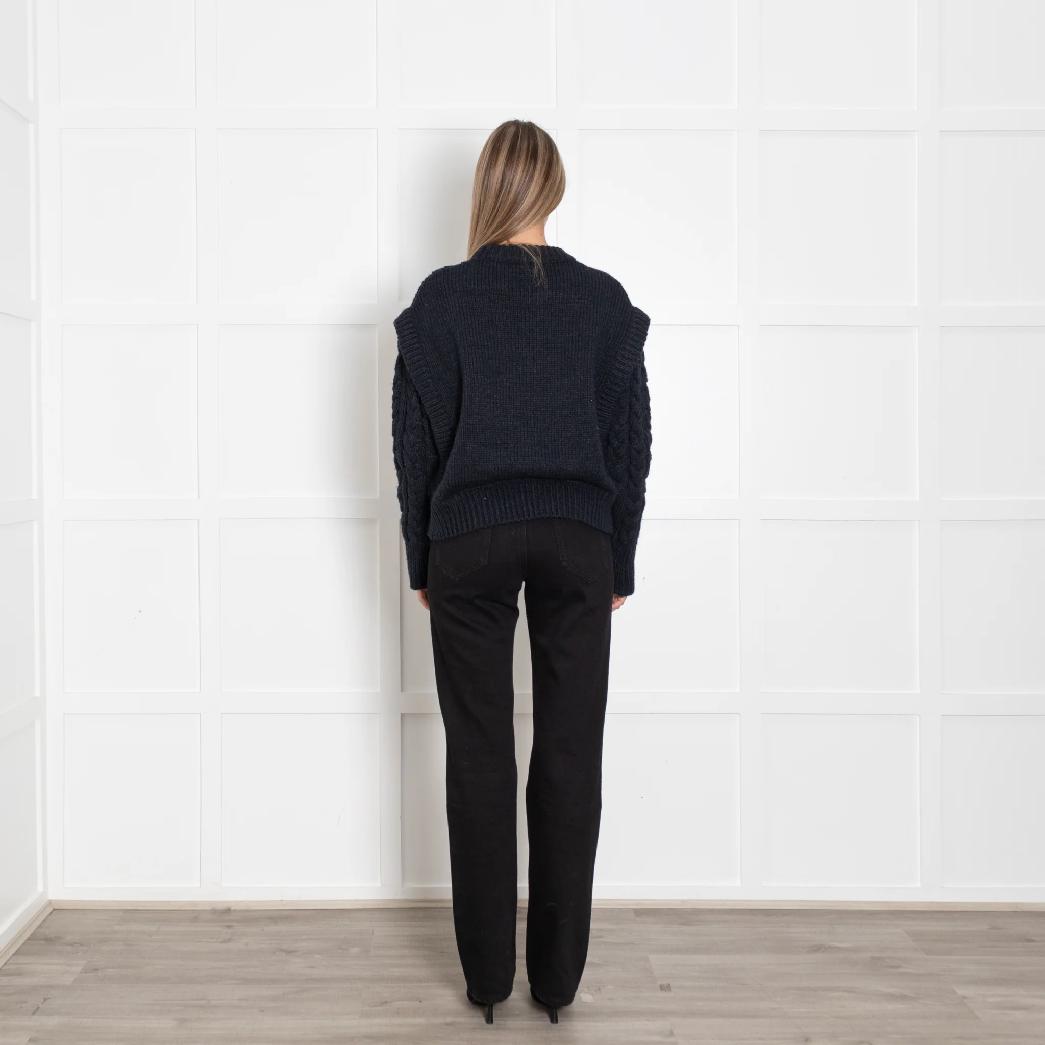 Jakke Navy Blue Cable Jumper - Image 5