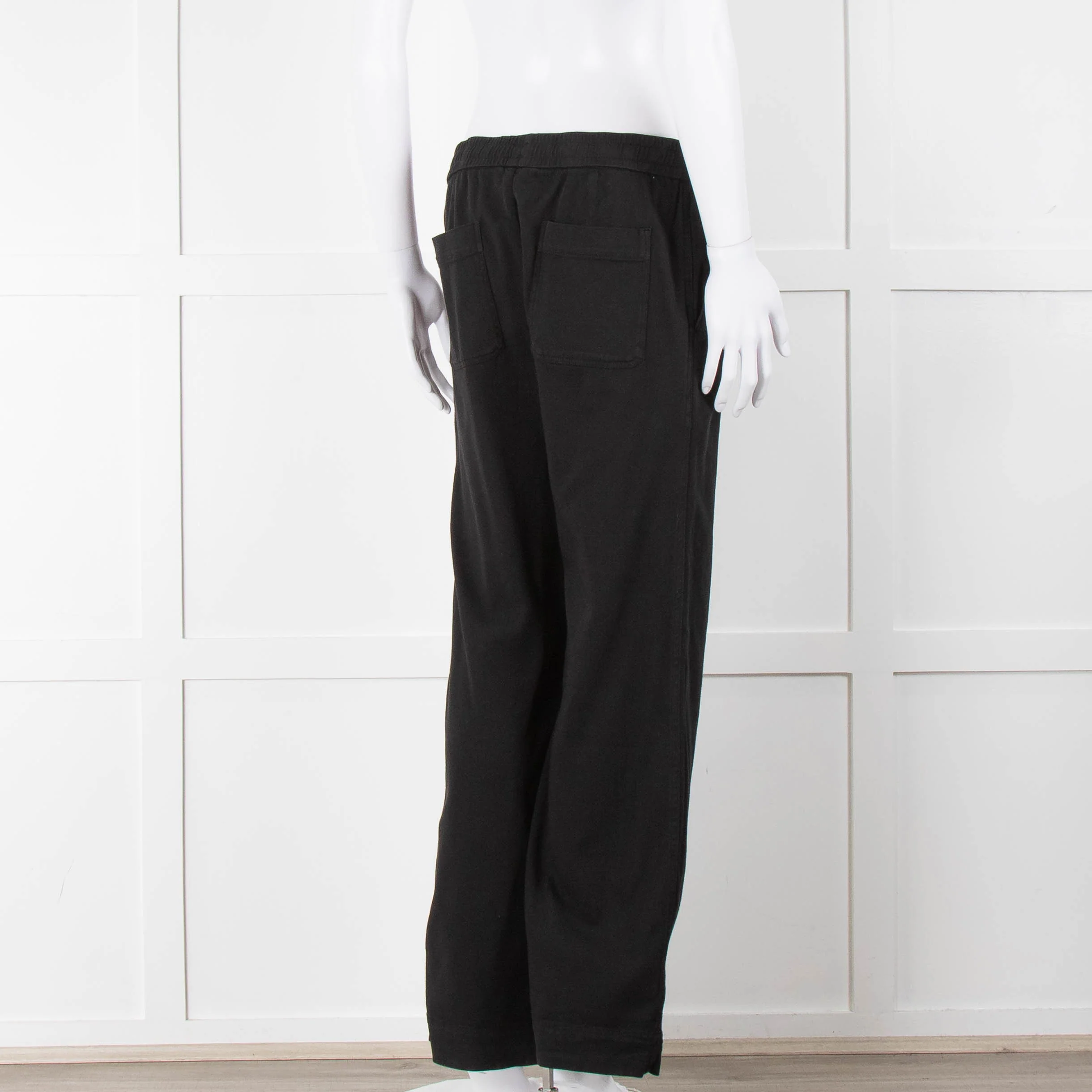James Perse Black Wide Legged Joggers - Image 4