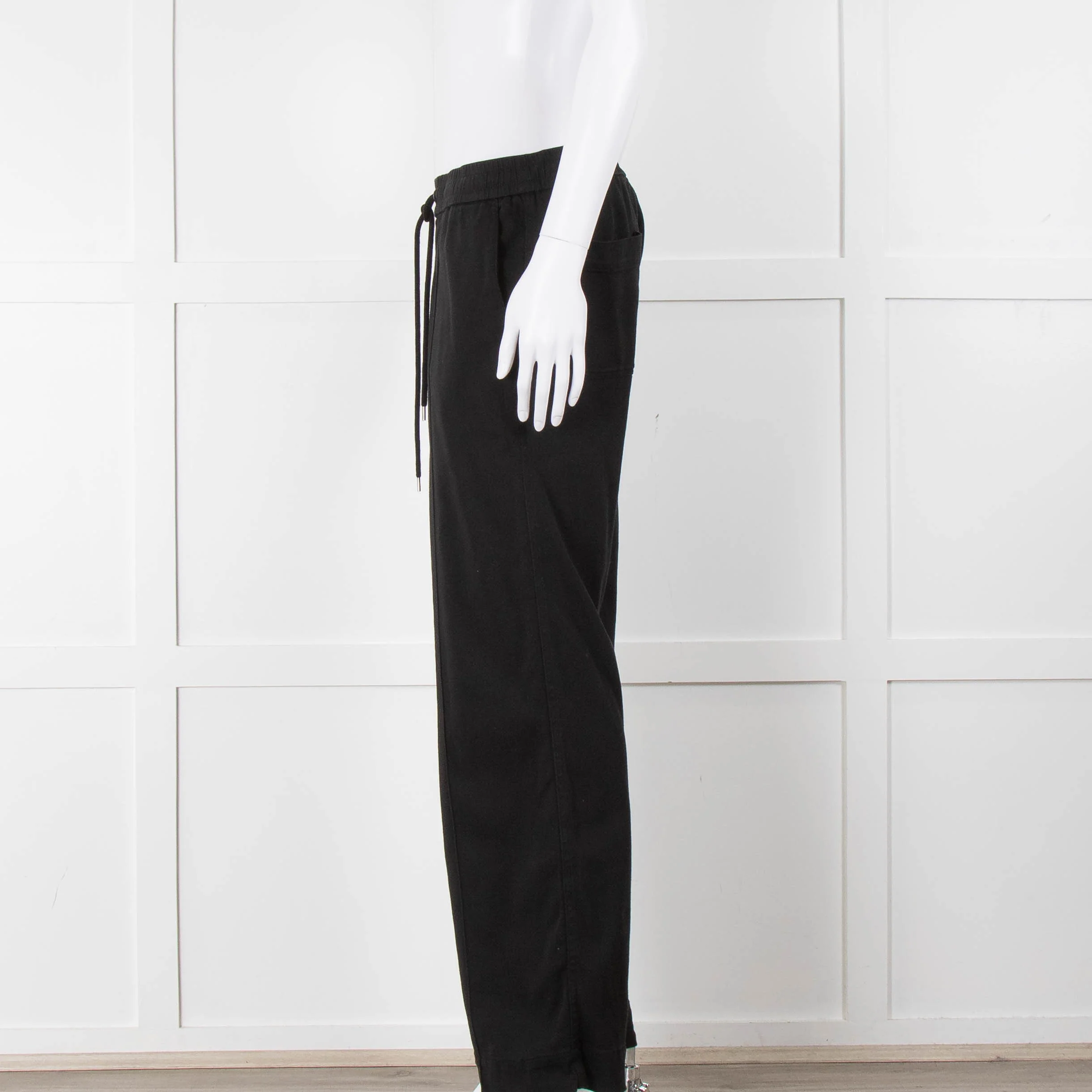 James Perse Black Wide Legged Joggers - Image 7