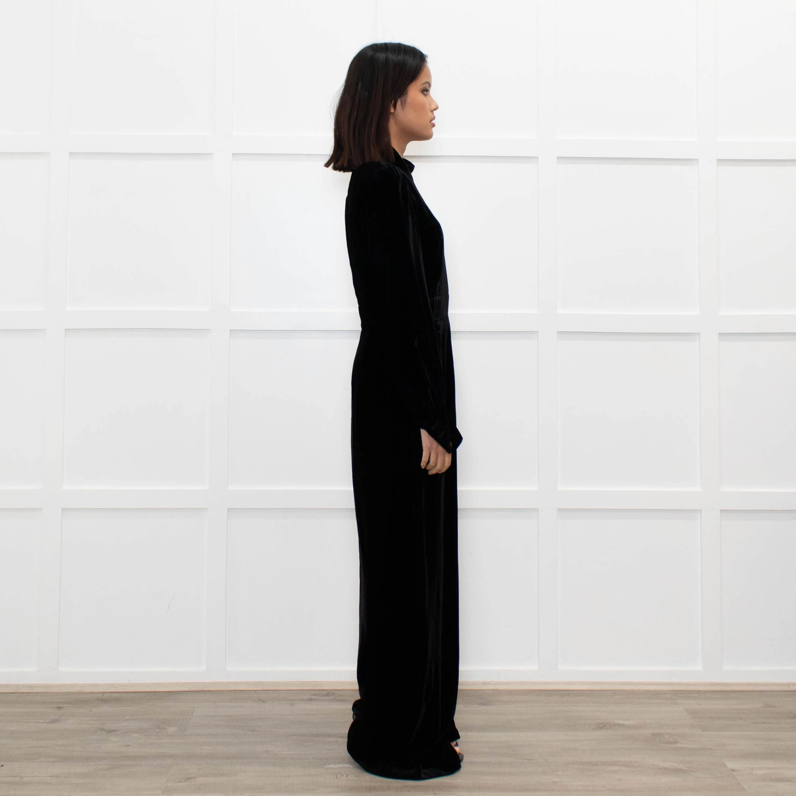 Jane Black Velvet Faux Pearl Detail Jumpsuit - Image 4