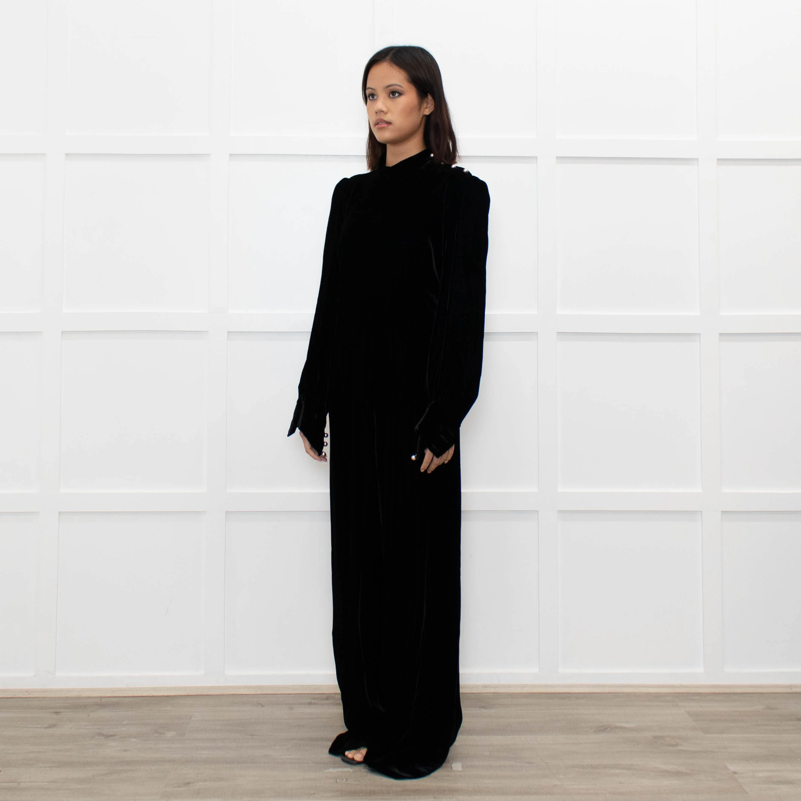 Jane Black Velvet Faux Pearl Detail Jumpsuit - Image 7