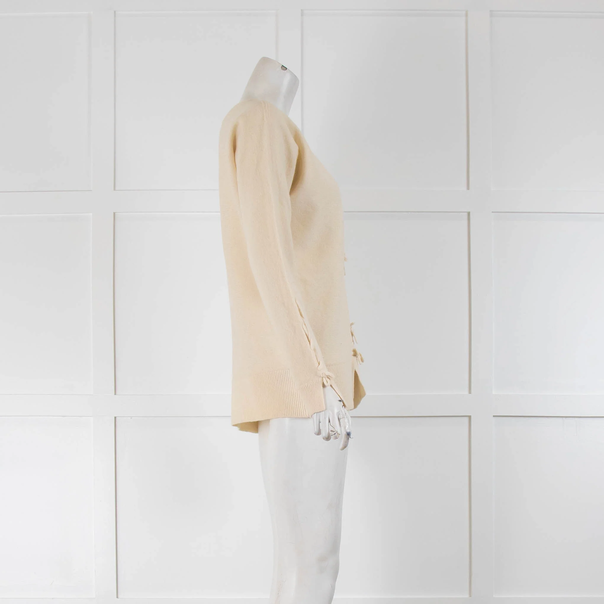Jeff Banks Cream V Back Jumper - Image 2