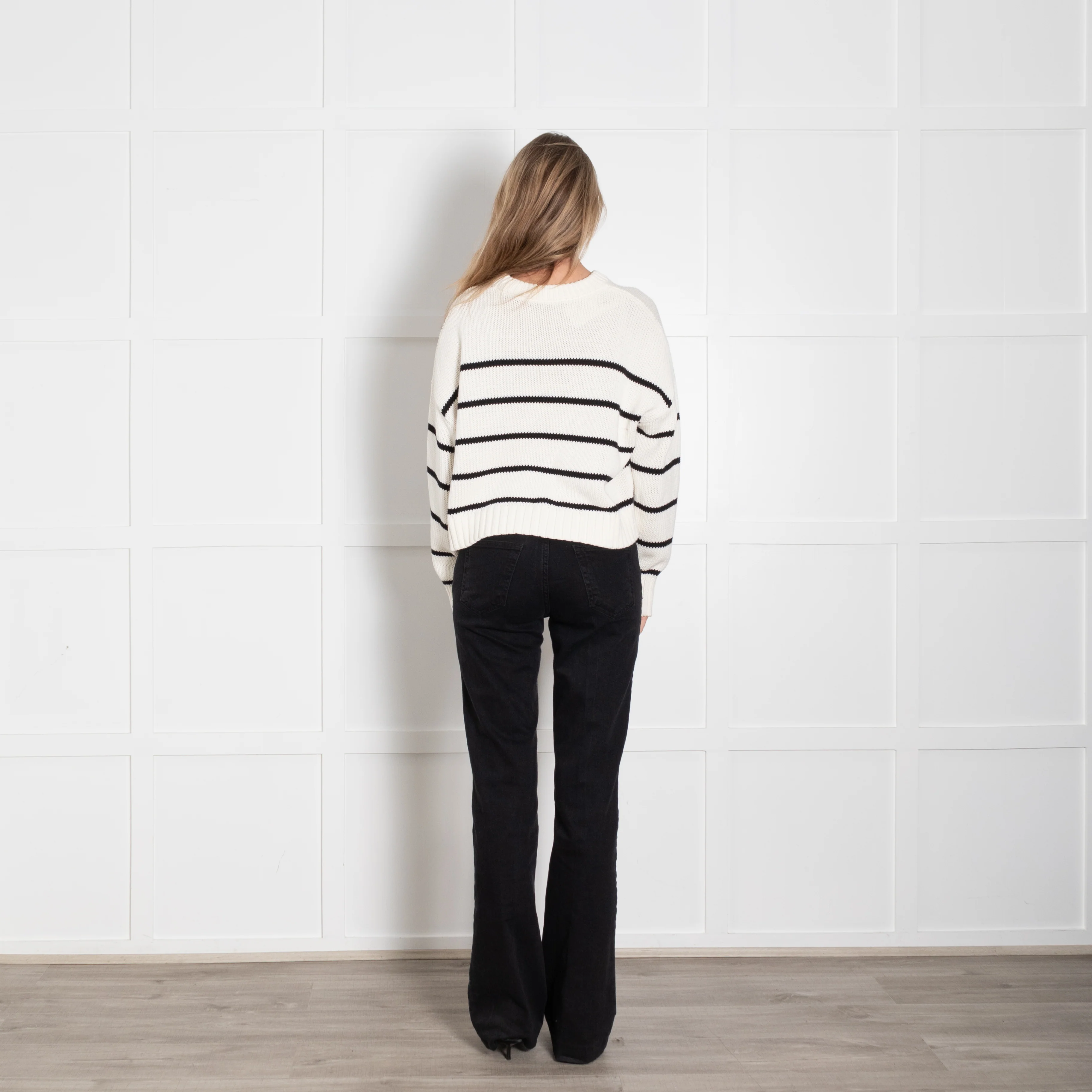 Jenni Kayne Cream & Black Stripe Cotton Jumper - Image 5
