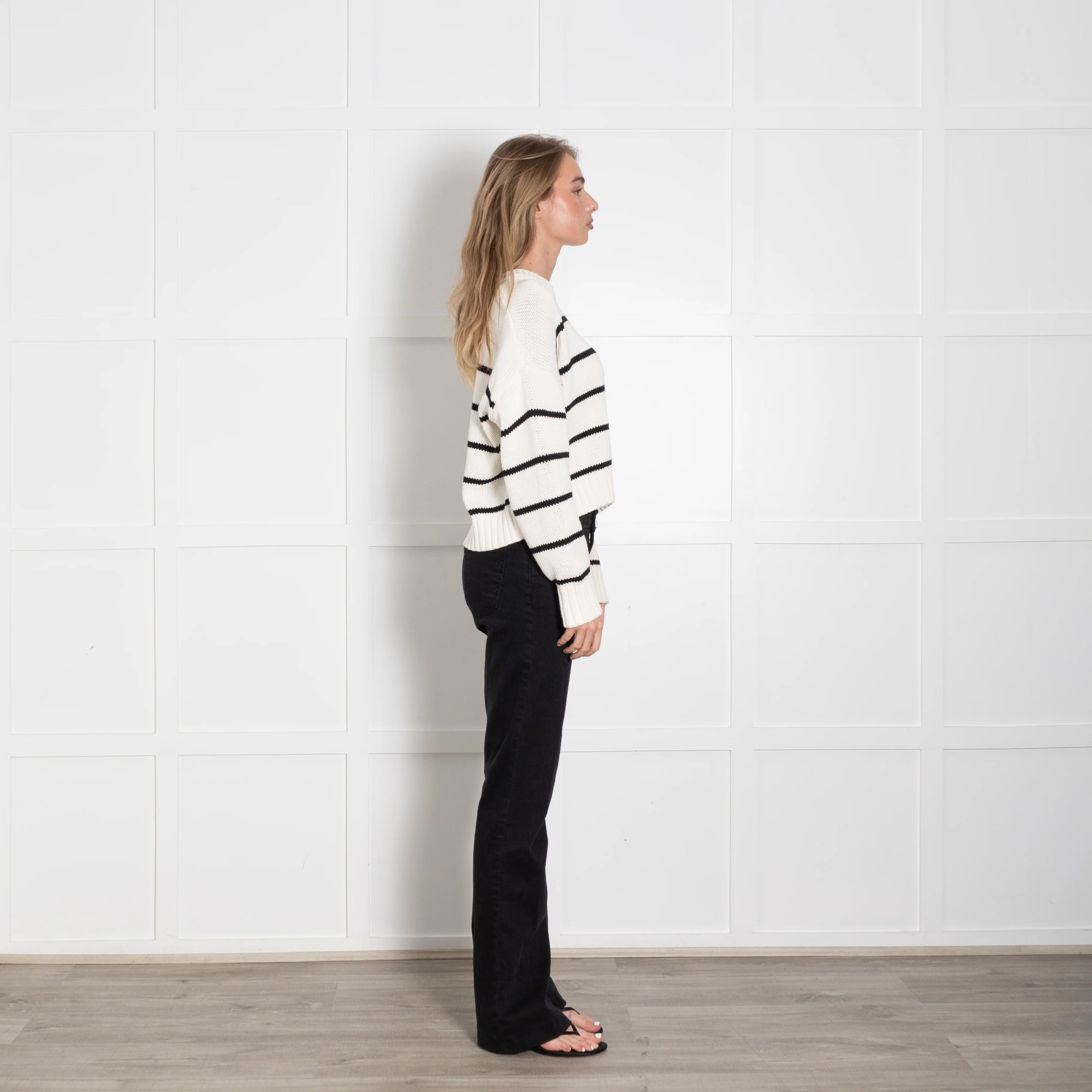 Jenni Kayne Cream & Black Stripe Cotton Jumper - Image 6