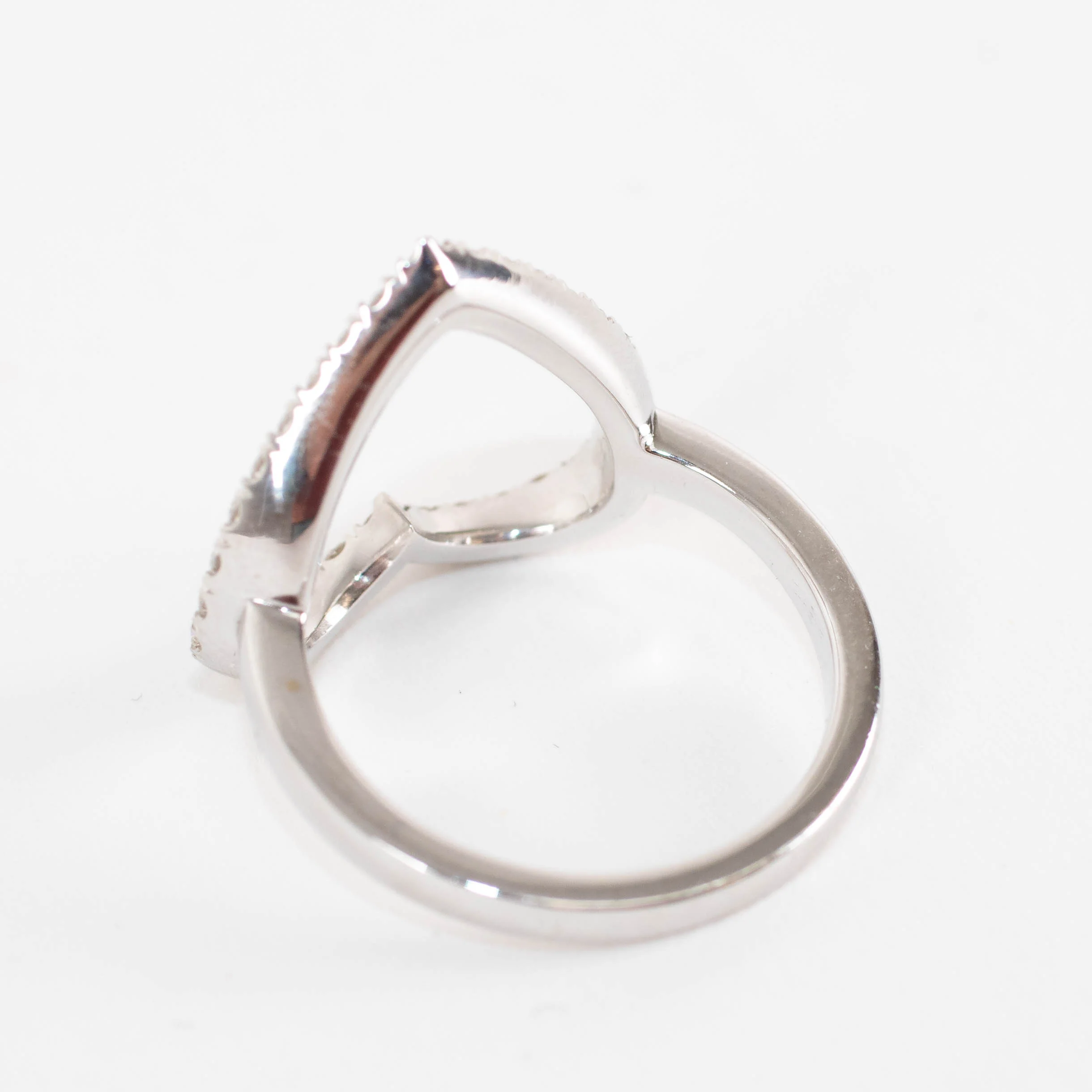 Unbranded 18ct White Gold Diamond Open Heart Ring - Image 6