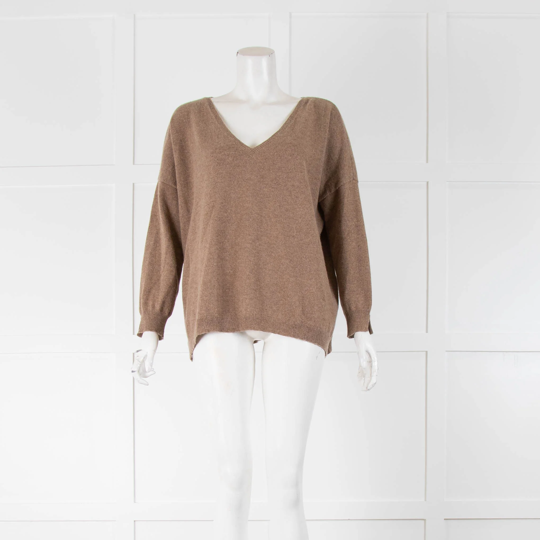 Jessimara Brown V Neck Cashmere Jumper