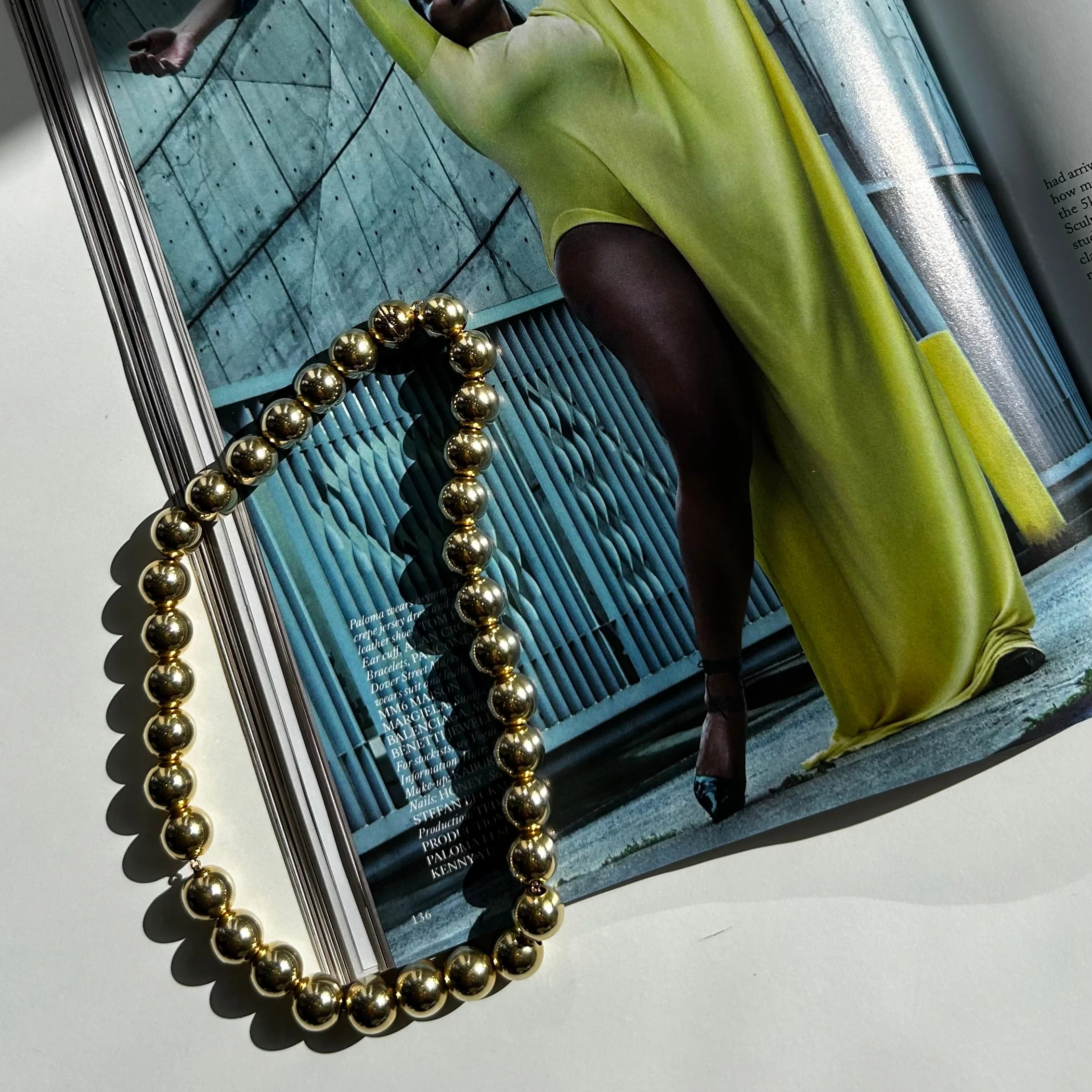 Jil Sander Gold Plated Silver Sphere Necklace - Image 7