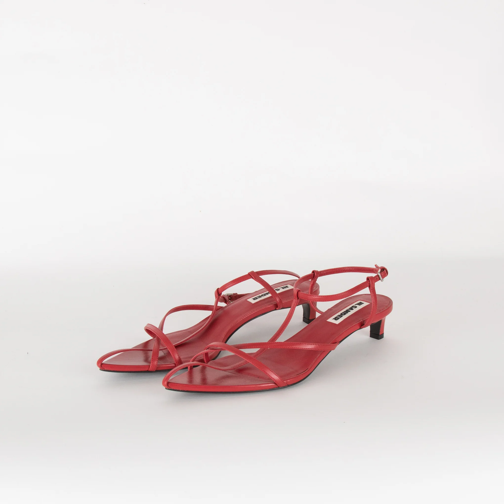 Jil Sander Papered Calf Cranberry Sandal