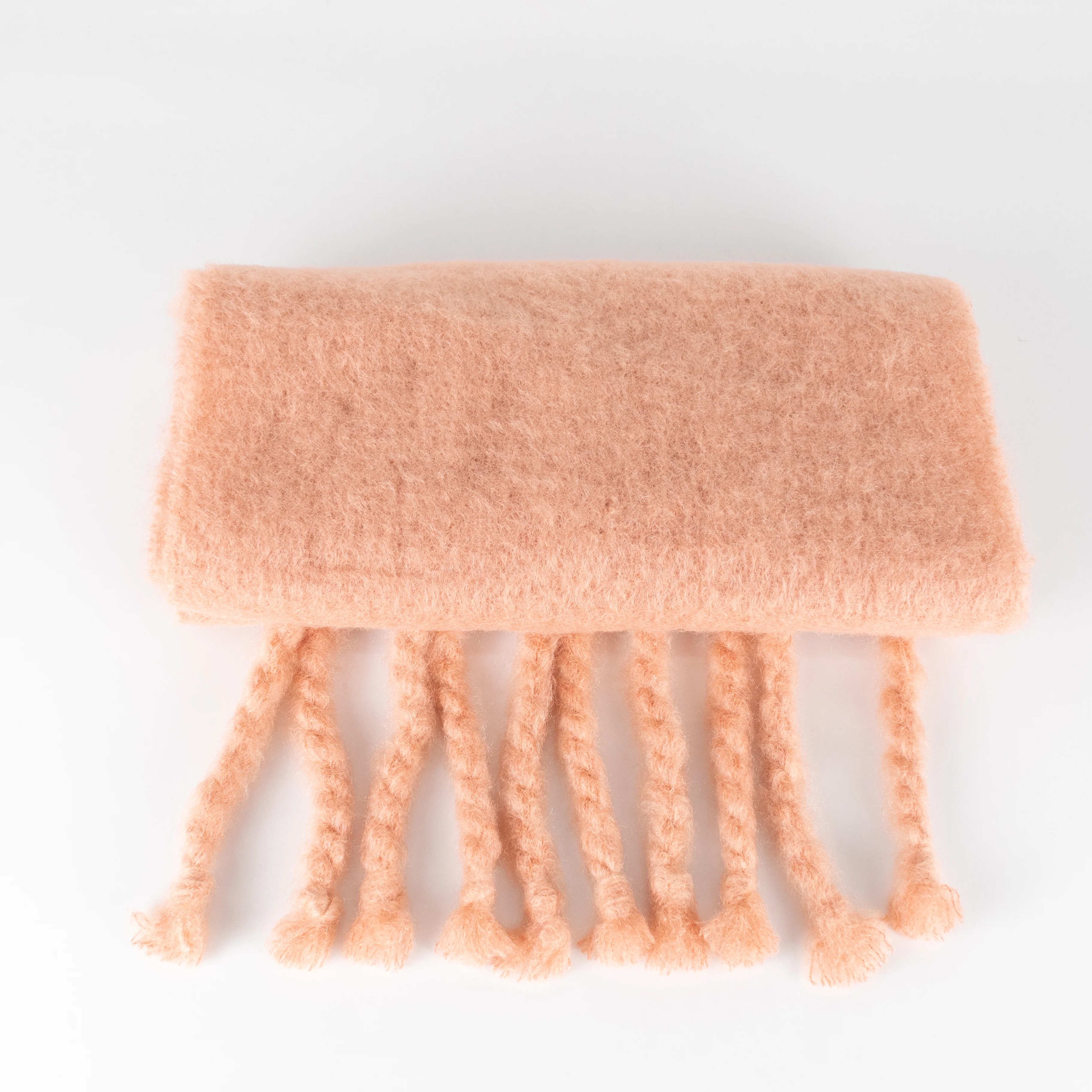 Jil Sander Peach Mohair And Wool Scarf With Giant Fringe - Image 4