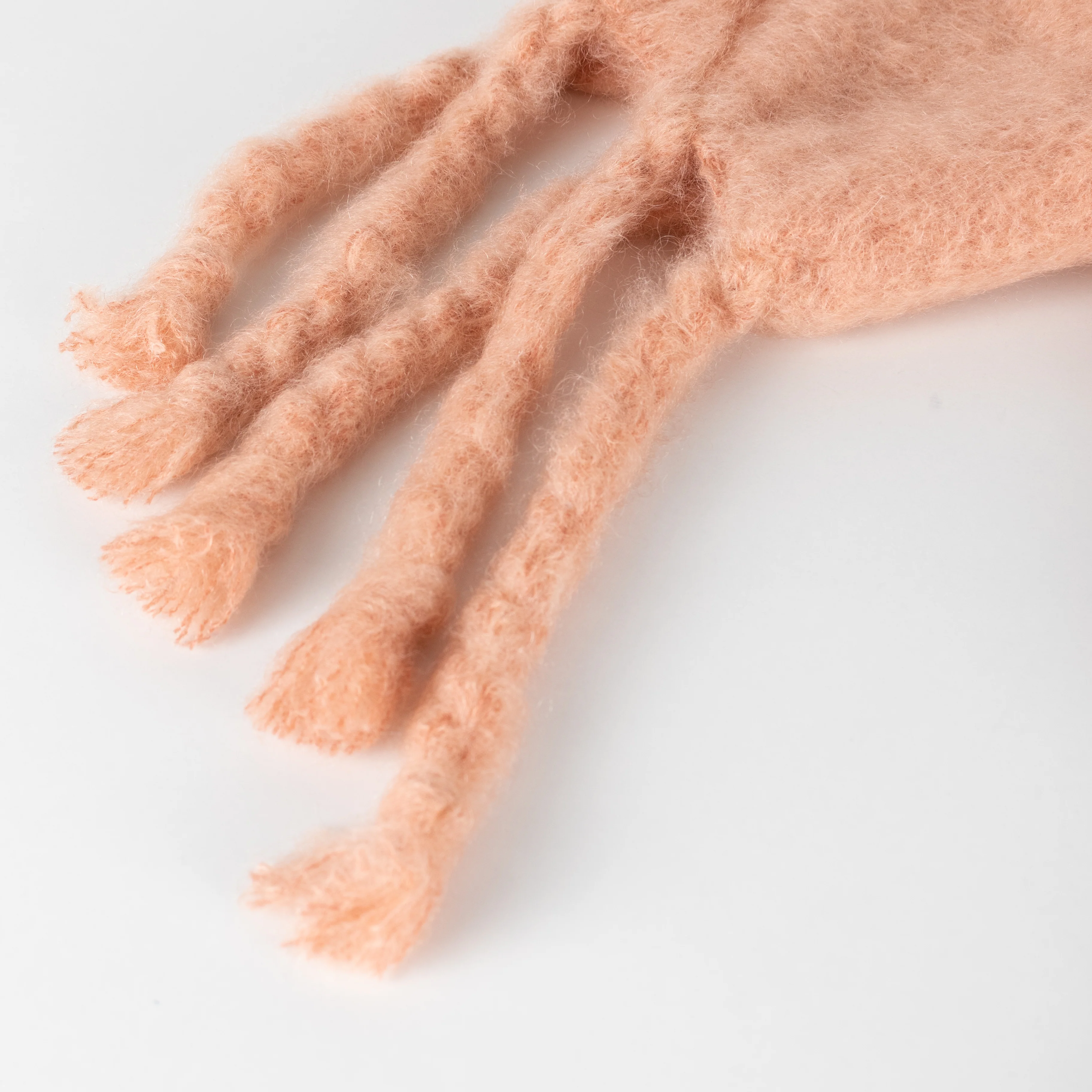 Jil Sander Peach Mohair And Wool Scarf With Giant Fringe - Image 7