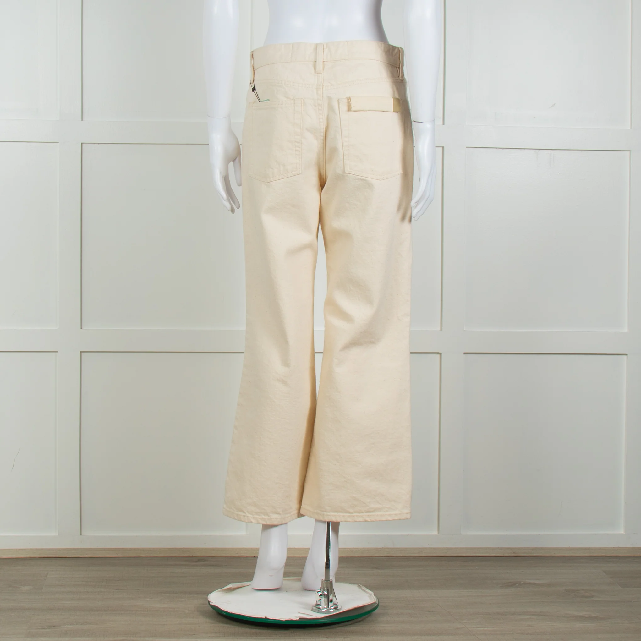 Jill Sander Cream Wash Wide Leg Jeans - Image 5