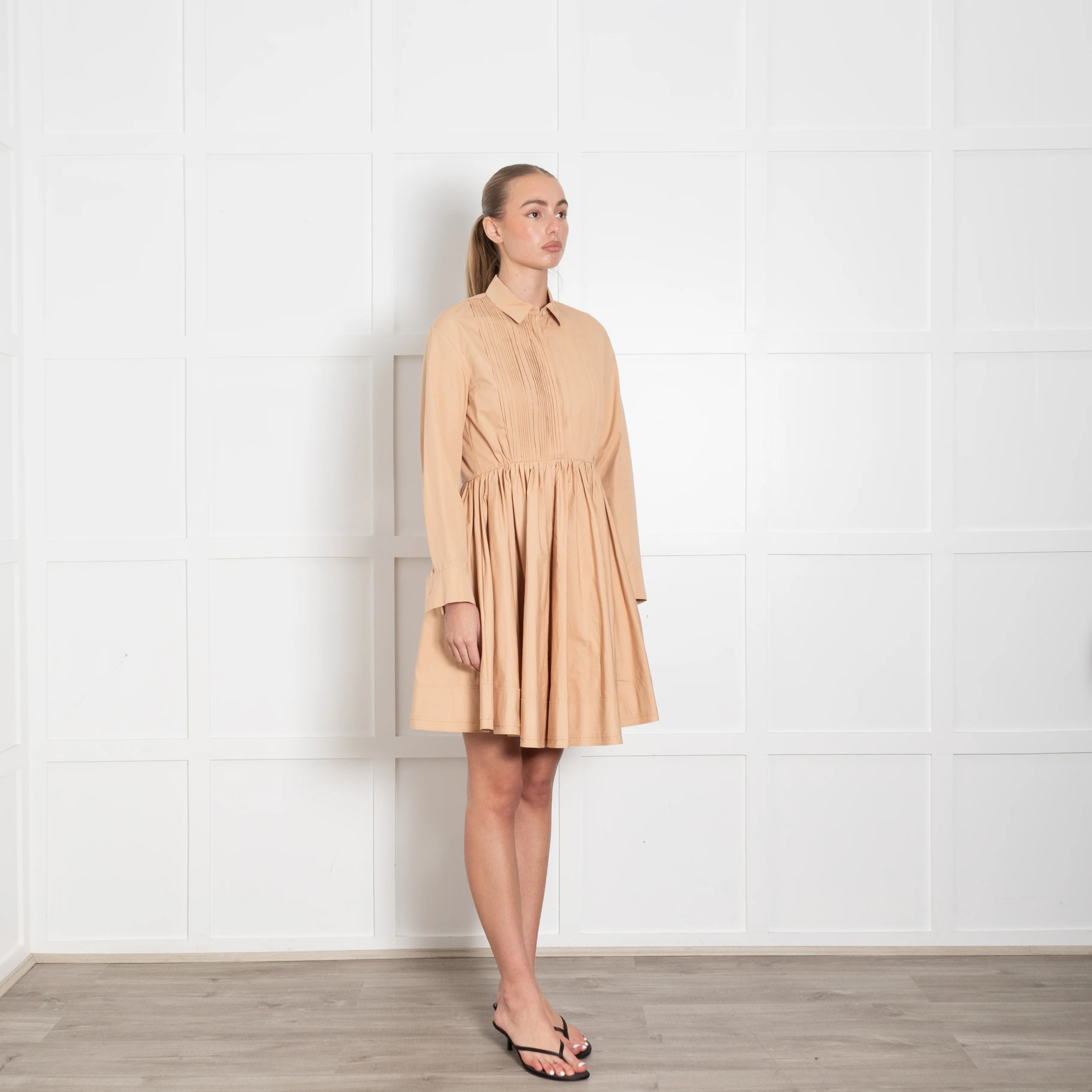 Jil Sander Nude Nouvelle Cotton Shirt Dress - Image 7
