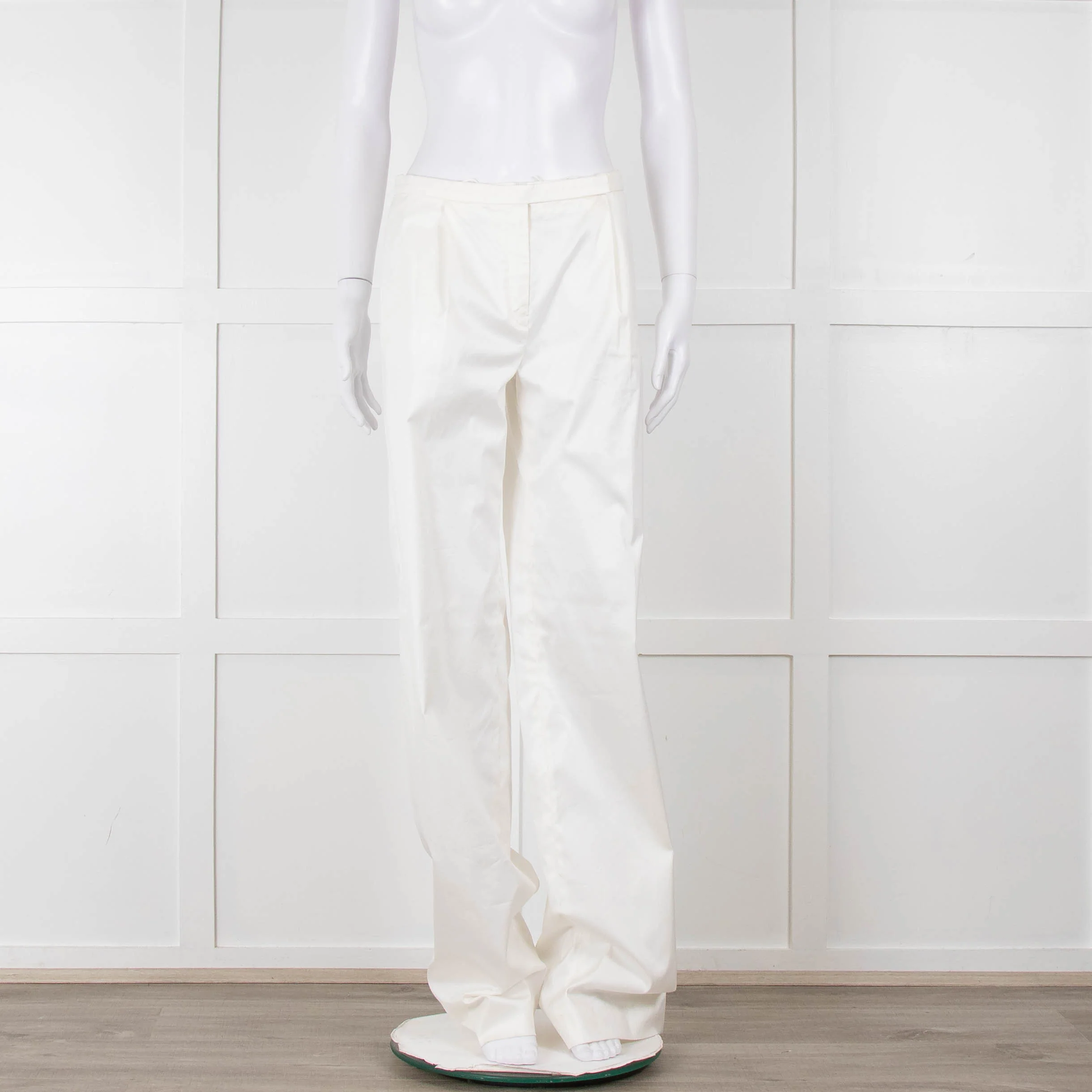 Jil Sander White Cotton High Waisted Trousers