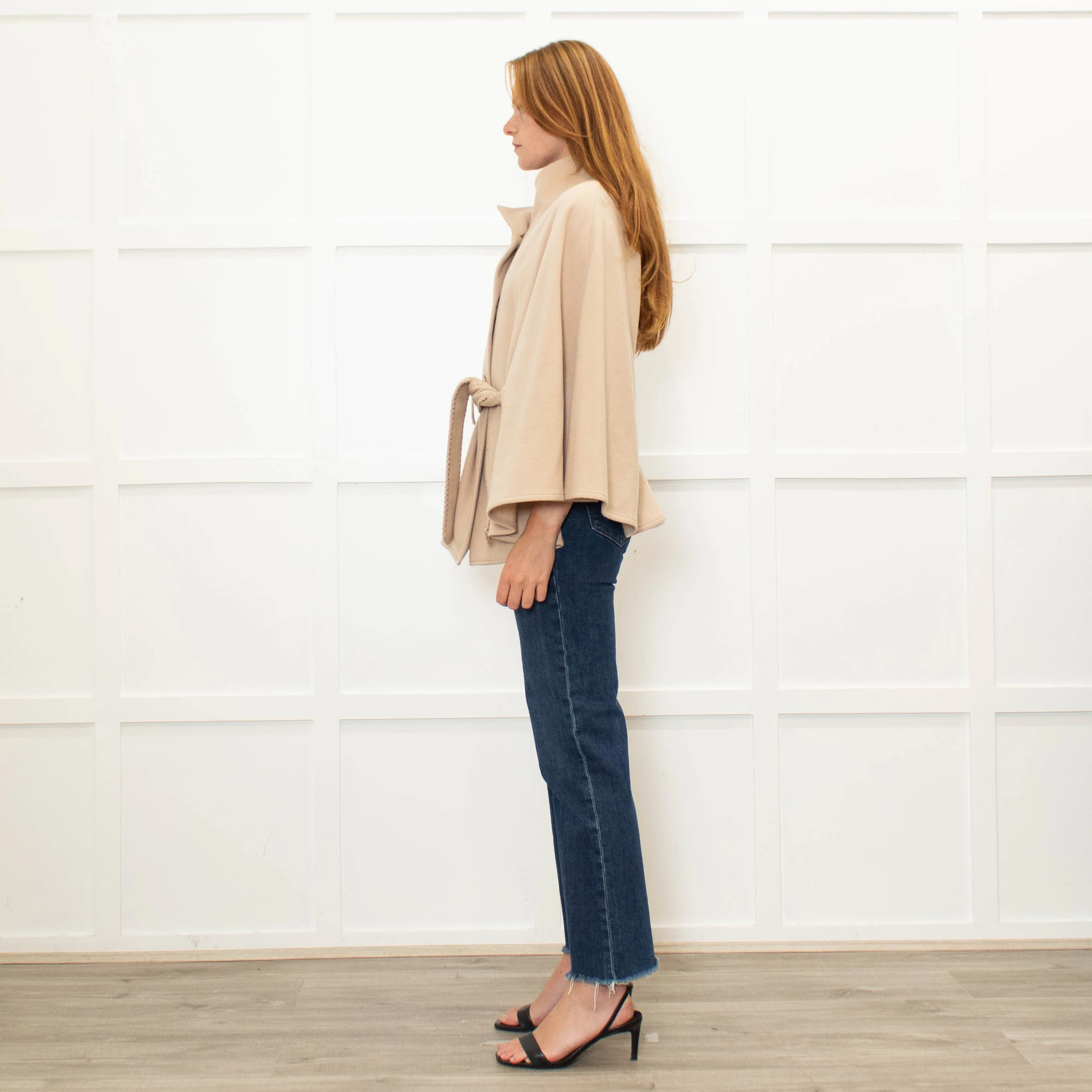 Jimmi Hourihan Beige Wool & Cashmere Mix Cape - Image 4