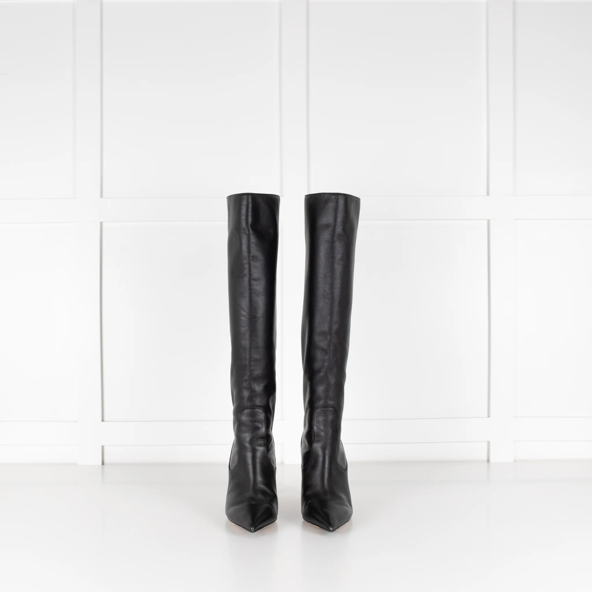 Jimmy Choo Black Knee Length Leather Boots