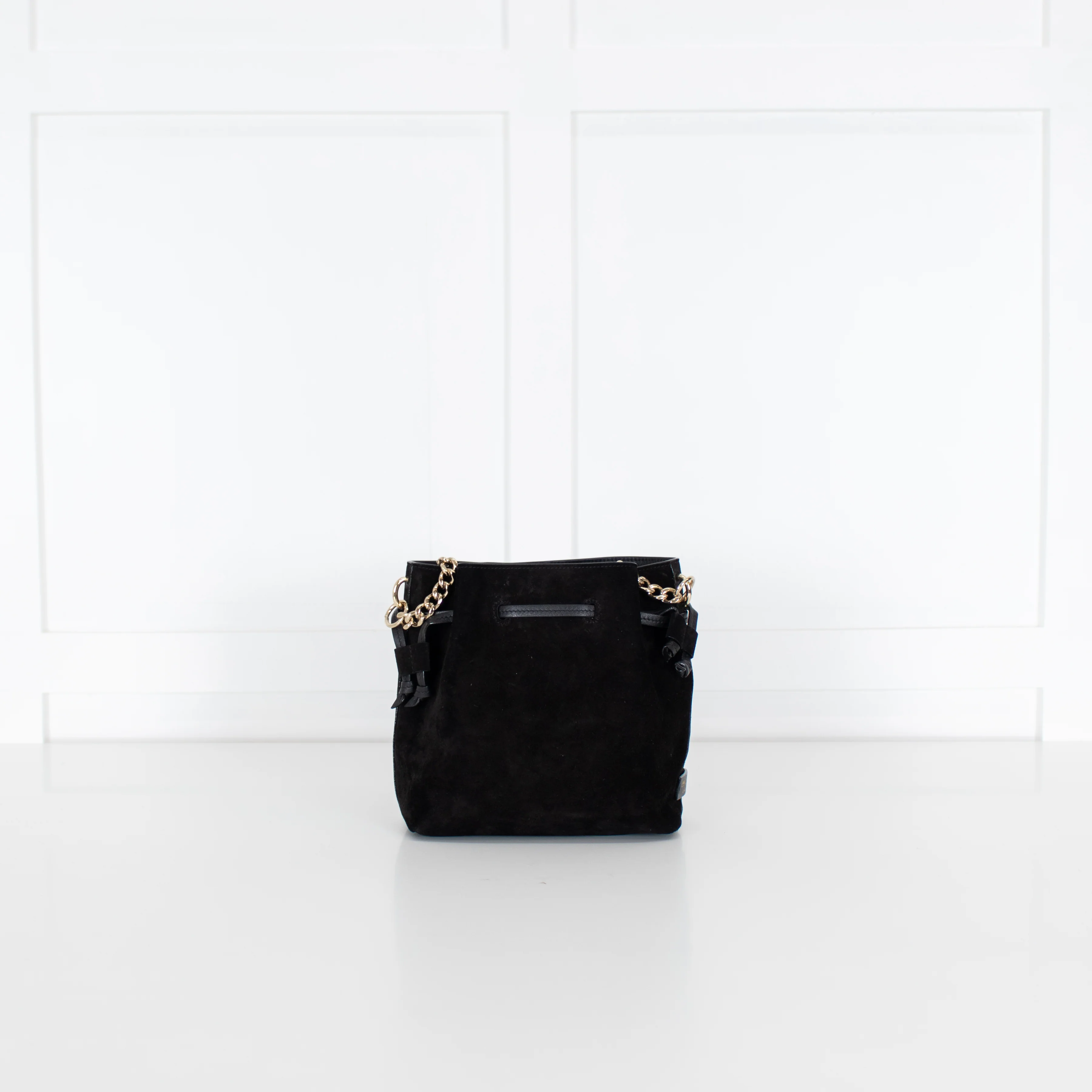Jimmy Choo Black Suede Bucket Bag with Gold Tassel - Image 8