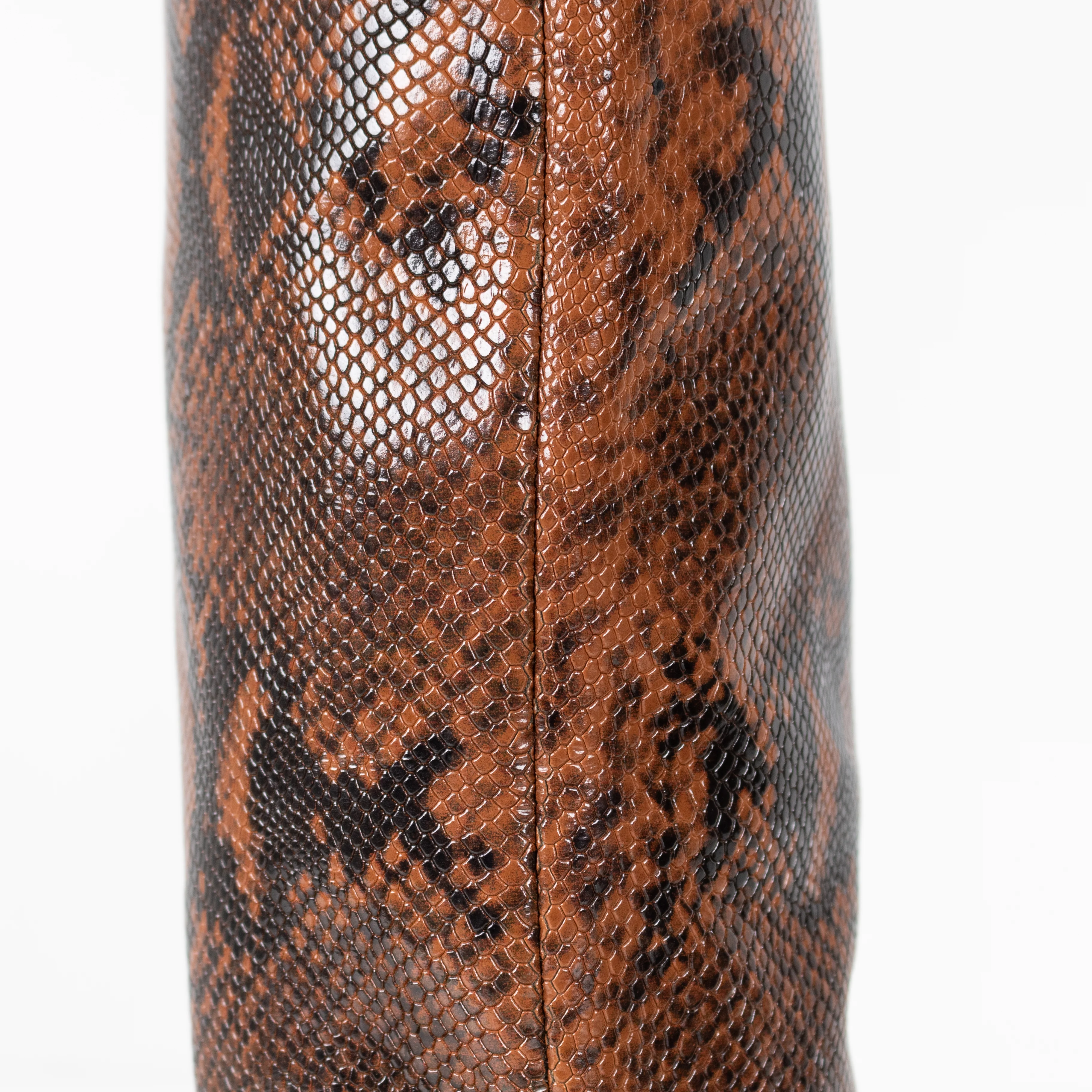 Jimmy Choo Brown Mock Snake Skin Heeled Boots - Image 12